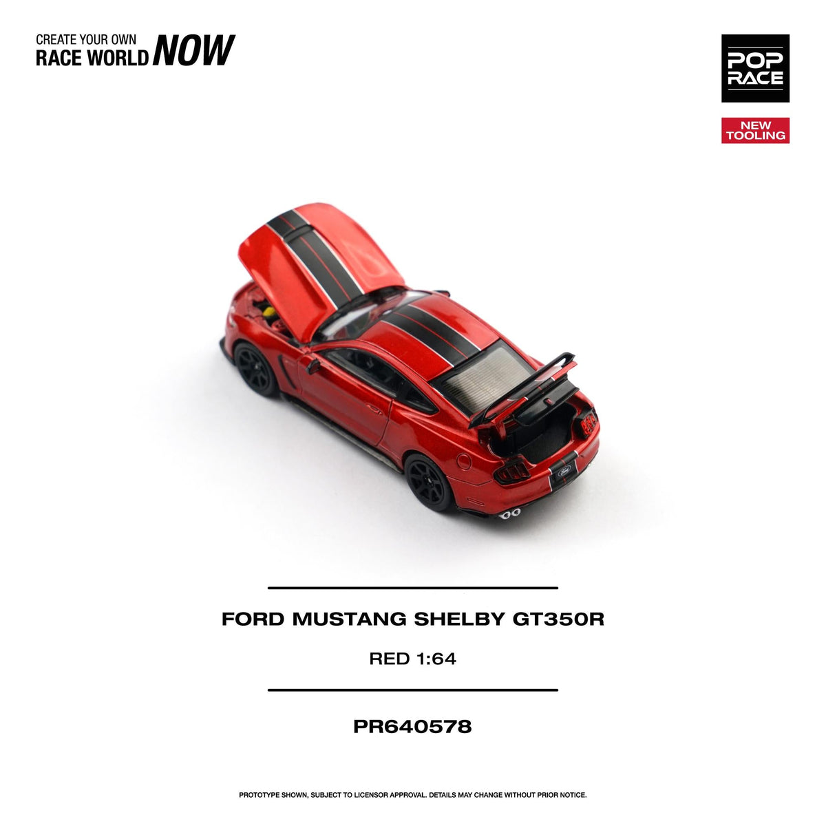 Poprace Ford Mustang Shelby GT350R 1/64 scale, rear three-quarter angle
