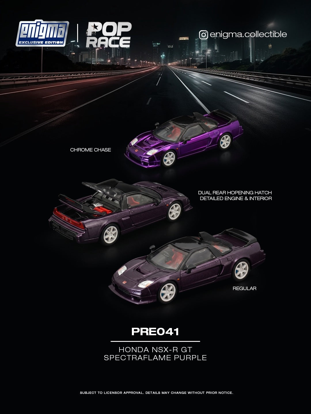 Poprace 1/64 Honda NSX-R GT in Spectraflame Purple, Enigma Exclusive Edition