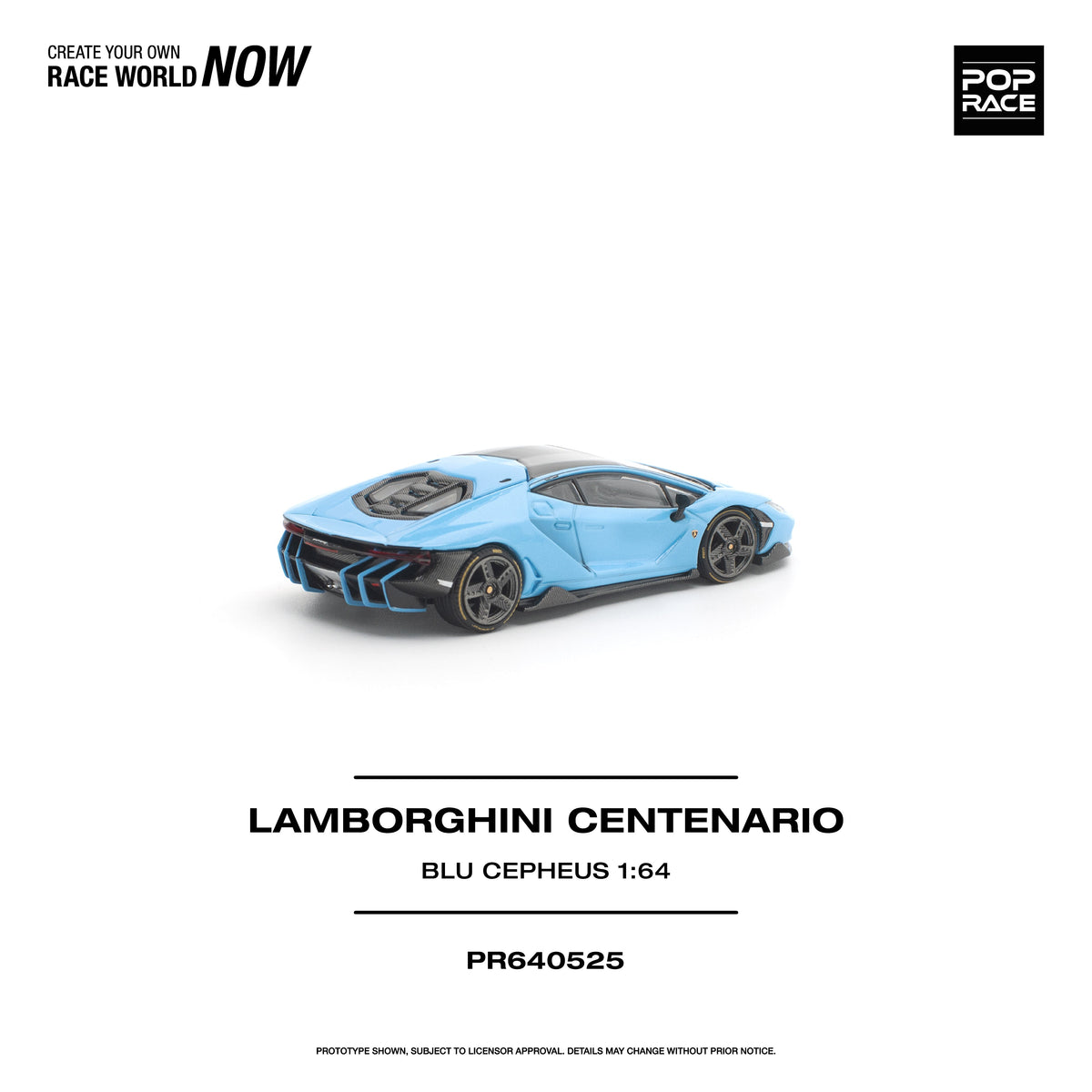 Top-down view of Blu Cepheus Centenario diecast model