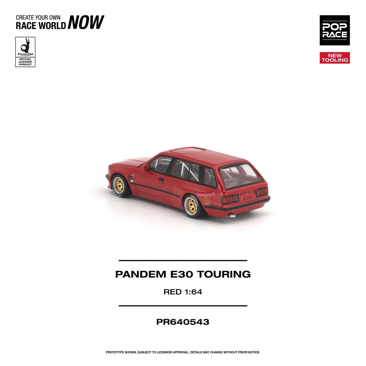 Pandem-bodied E30 in Touring Red, Poprace 1/64 scale diecast
