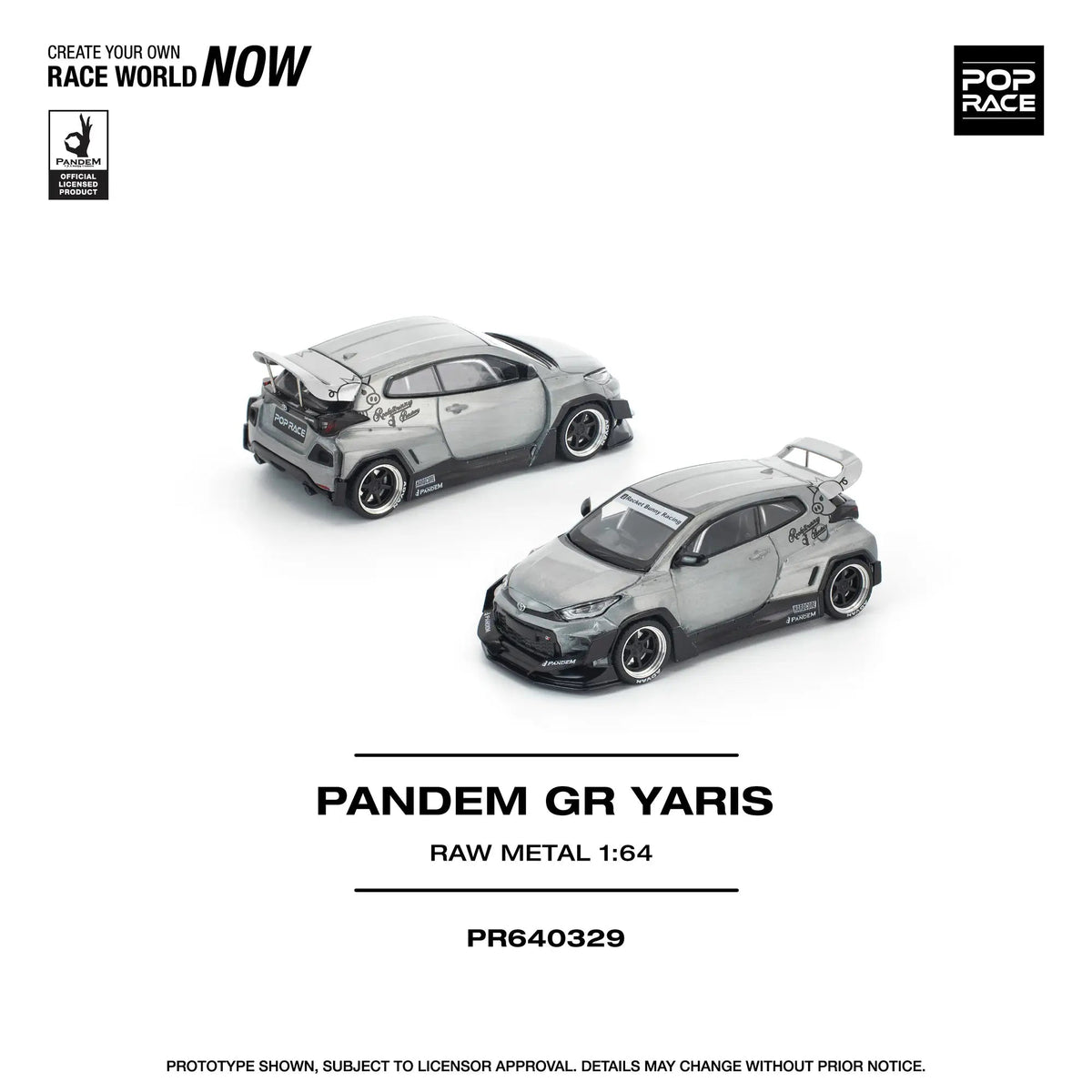 Poprace 1/64 scale Pandem GR Yaris in raw material grey finish