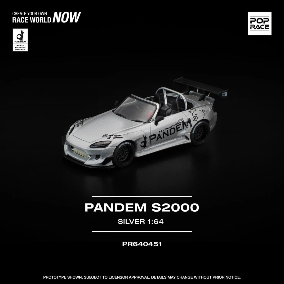 Silver Poprace 1/64 Pandem S2000 diecast model