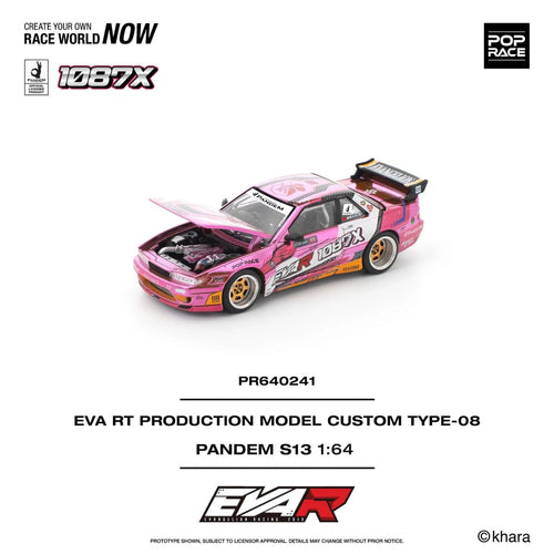 Poprace 1/64 Pandem Silvia S13 EVA RT Custom Type-08 diecast model in paper packaging