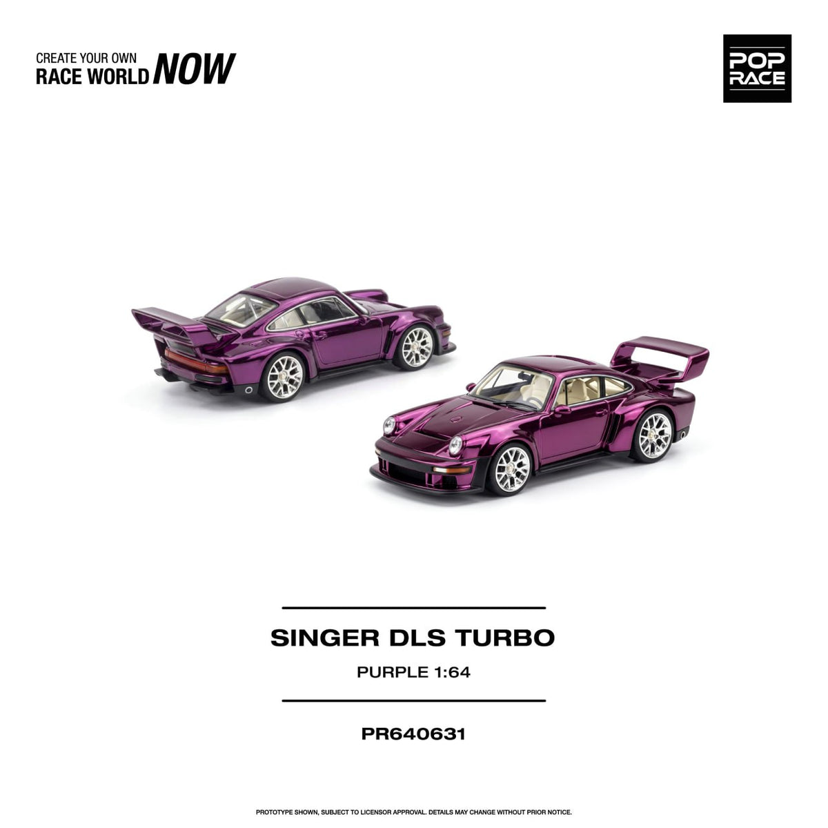 Poprace 1/64 Singer DLS Turbo diecast model in purple