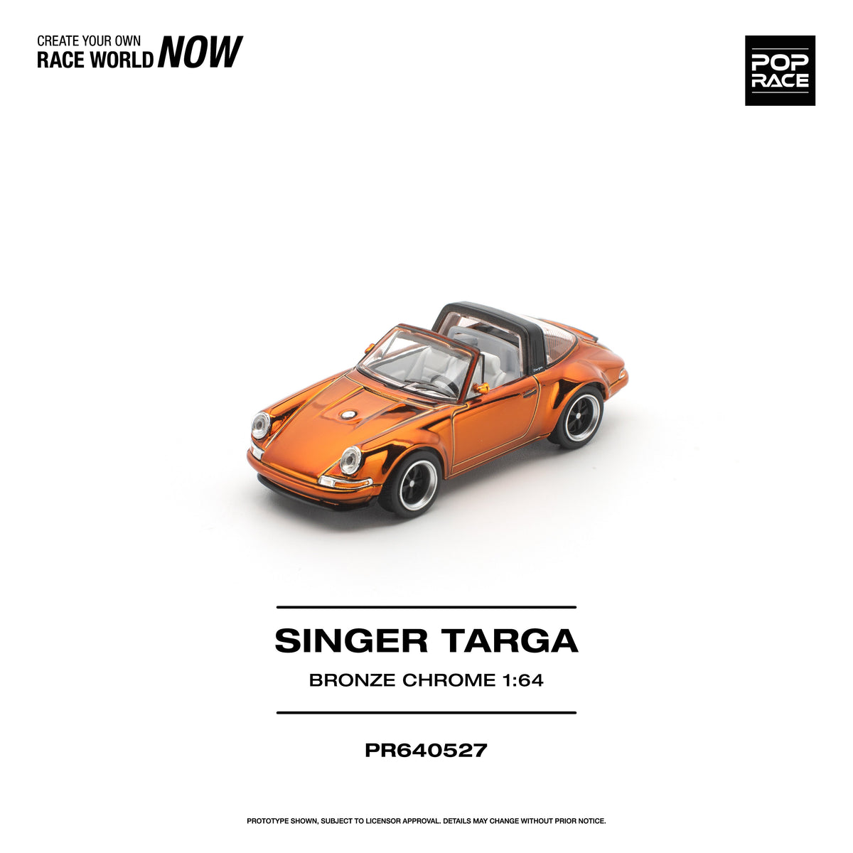 Poprace 1/64 Singer Targa diecast model in Bronze Chrome finish