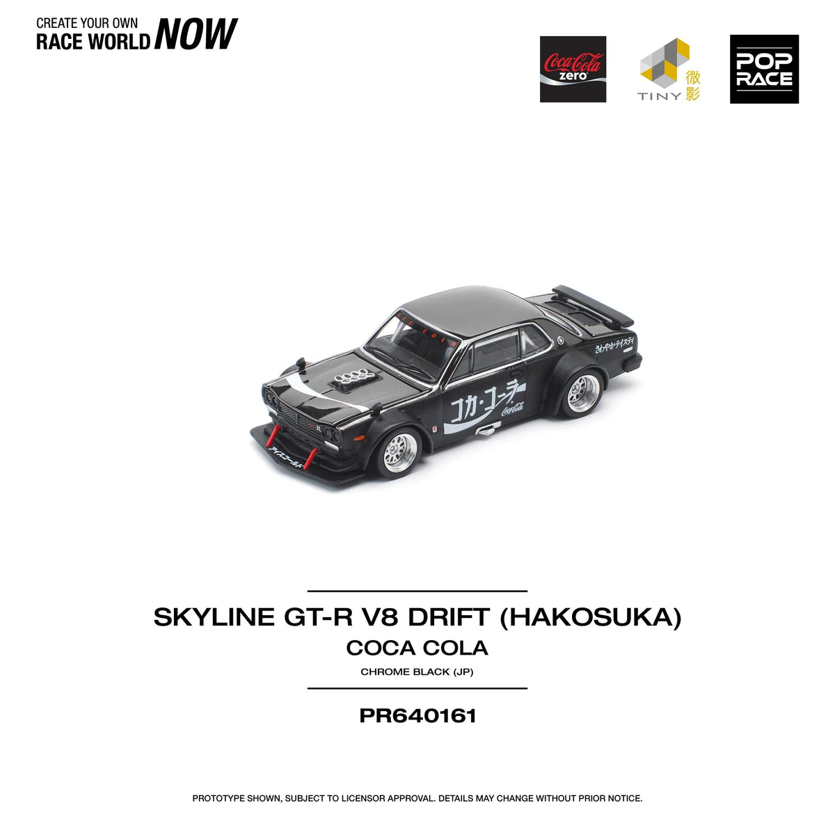 Poprace 1/64 Skyline GT-R Hakosuka diecast model in chrome finish