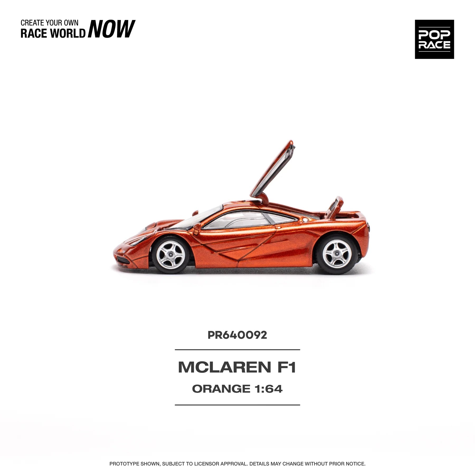 POPRACE 1/64 McLAREN F1 ORANGE PR640092 1:64 diecast model