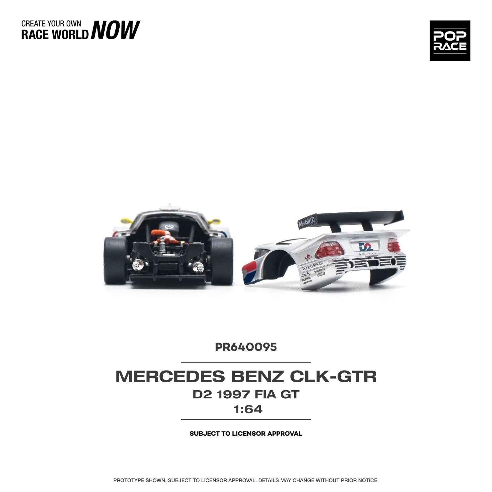 POPRACE 1/64 MERCEDES - BENZ AMG CLK GTR - 1997 FIA GT - D2 PRIVAT PR640095 1:64 diecast model