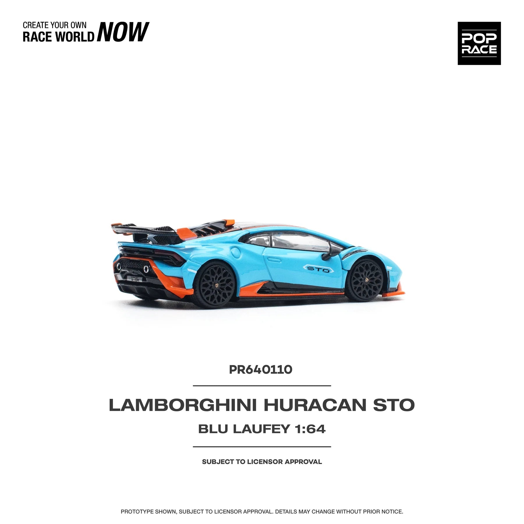 POPRACE 1/64 LAMBORGHINI HURACÁN STO BLU LAUFEY/ARANCIO XANTO PR640110 1:64 diecast model