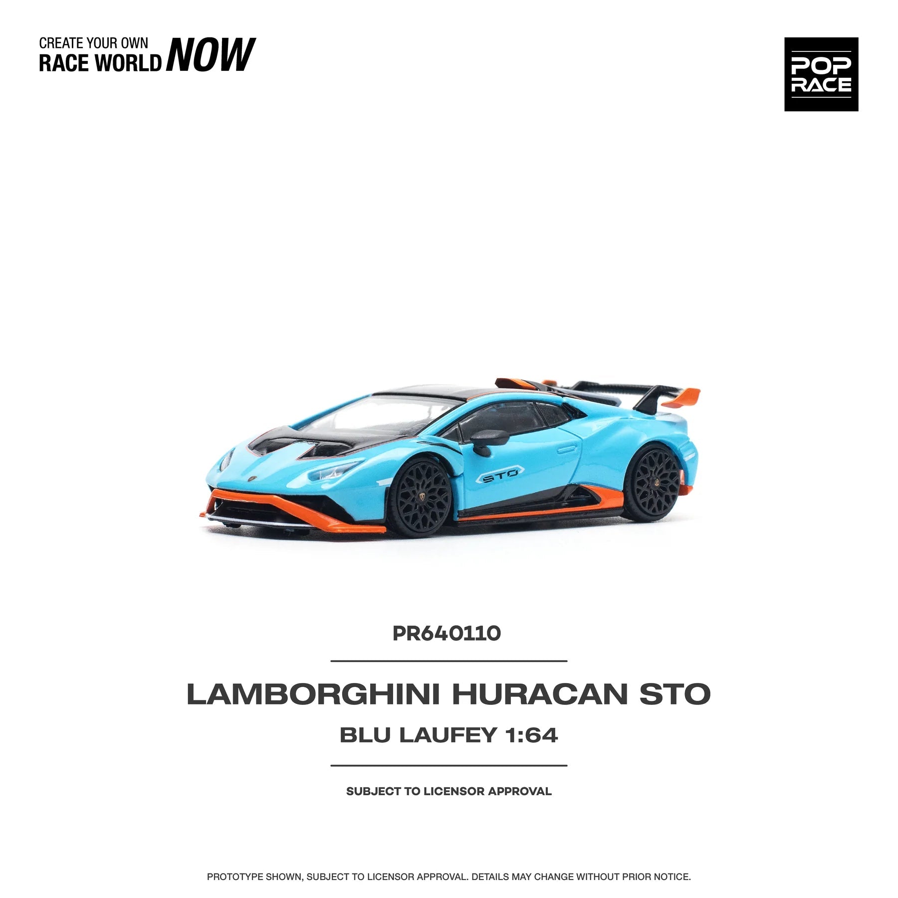 POPRACE 1/64 LAMBORGHINI HURACÁN STO BLU LAUFEY/ARANCIO XANTO PR640110 1:64 diecast model