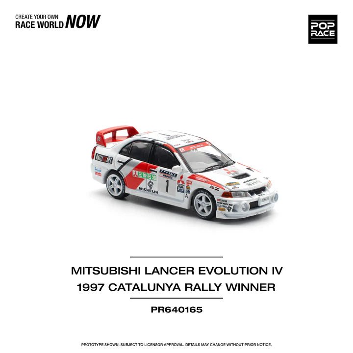 POPRACE 1/64 MITSUBISHI LANCER EVOLUTION IV WINNER, RALLY DE CATALUNYA 1997 PR640165 1:64 diecast model