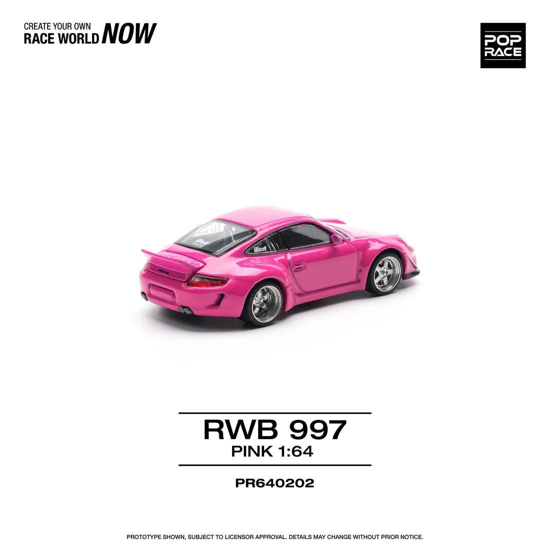 POPRACE 1/64 RWB 997 - PINK PR640202 1:64 diecast model