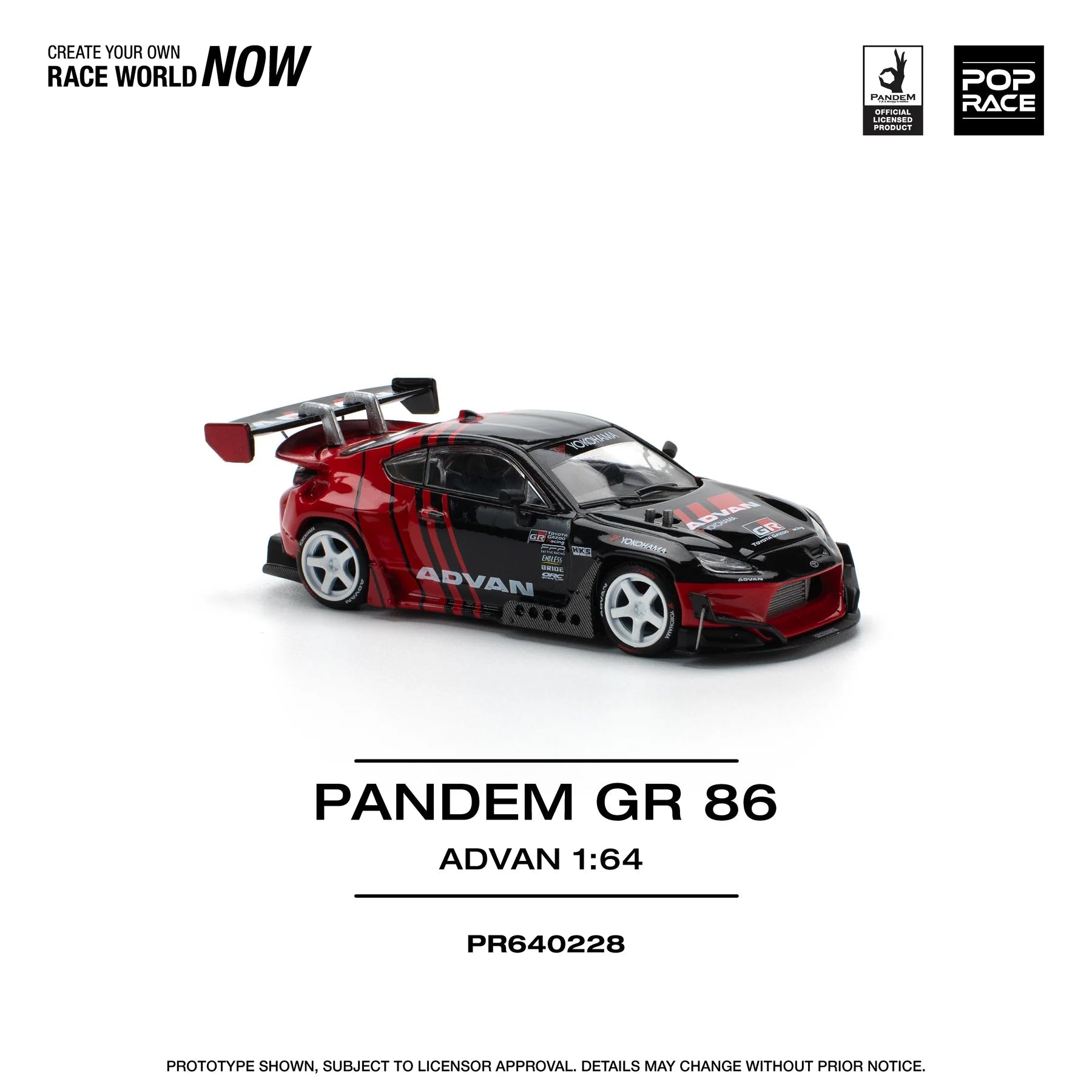 POPRACE 1/64 PANDEM GR86 PR640228 1:64 diecast model