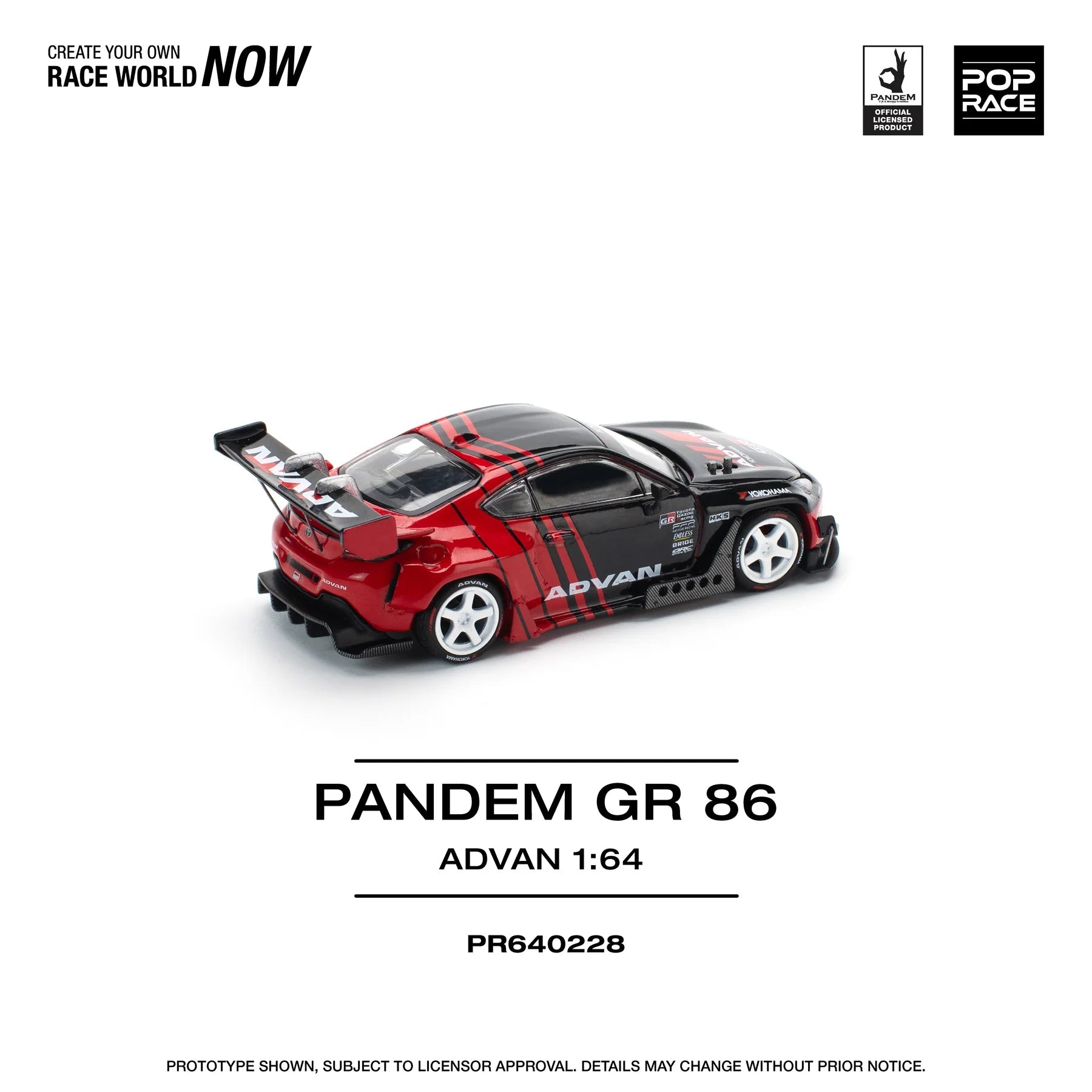 POPRACE 1/64 PANDEM GR86 PR640228 1:64 diecast model