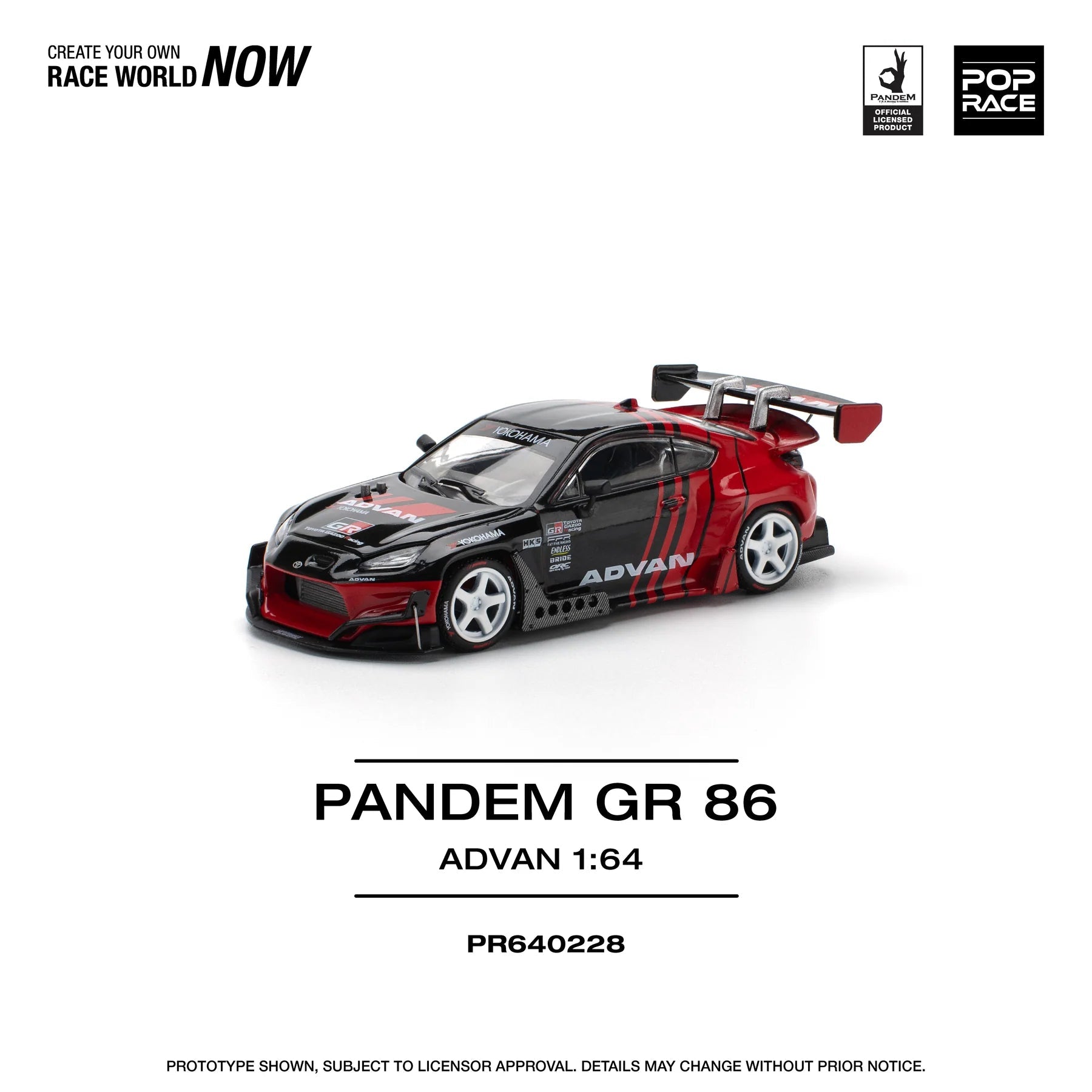 POPRACE 1/64 PANDEM GR86 PR640228 1:64 diecast model