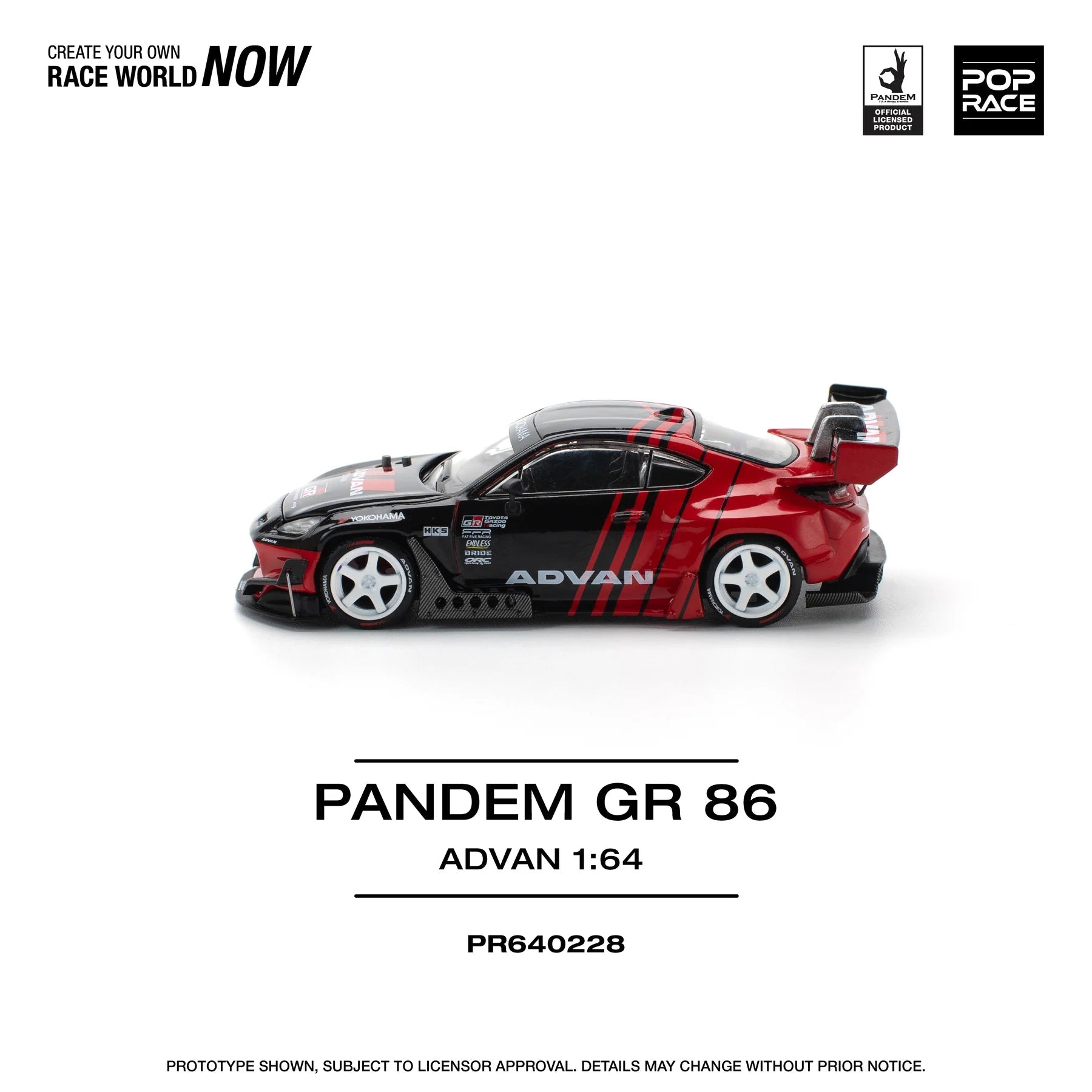 POPRACE 1/64 PANDEM GR86 PR640228 1:64 diecast model