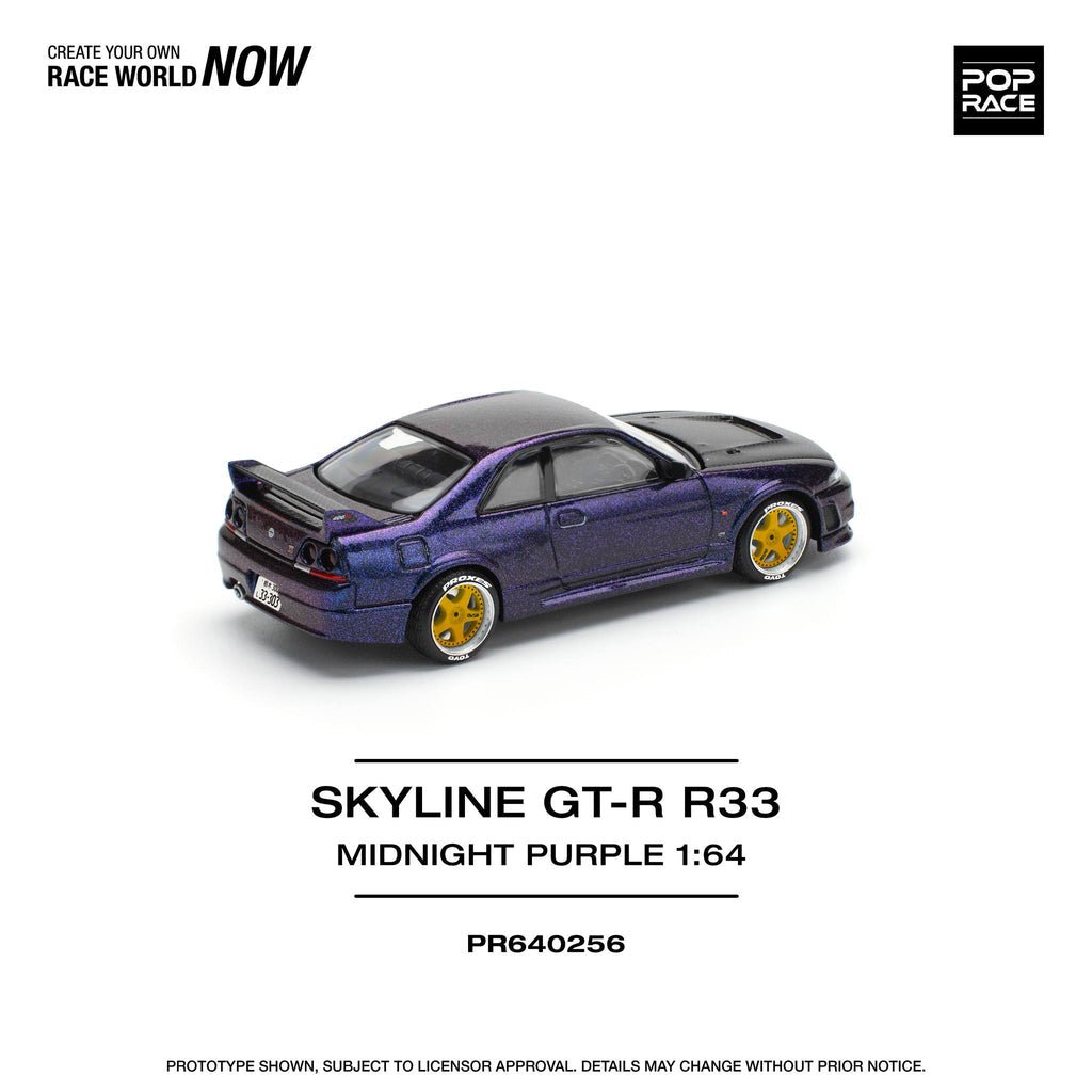 POPRACE 1/64 SKYLINE GT - R R33 NISMO MIDNIGHT PURPLE PR640256 1:64 diecast model