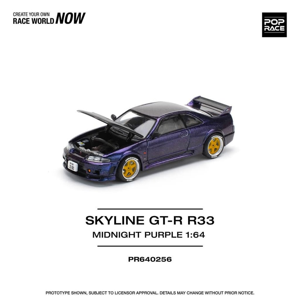 POPRACE 1/64 SKYLINE GT - R R33 NISMO MIDNIGHT PURPLE PR640256 1:64 diecast model