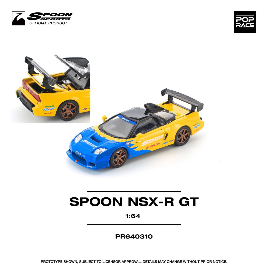 POPRACE 1/64 SPOON NSX R GT PR640310 1:64 diecast model
