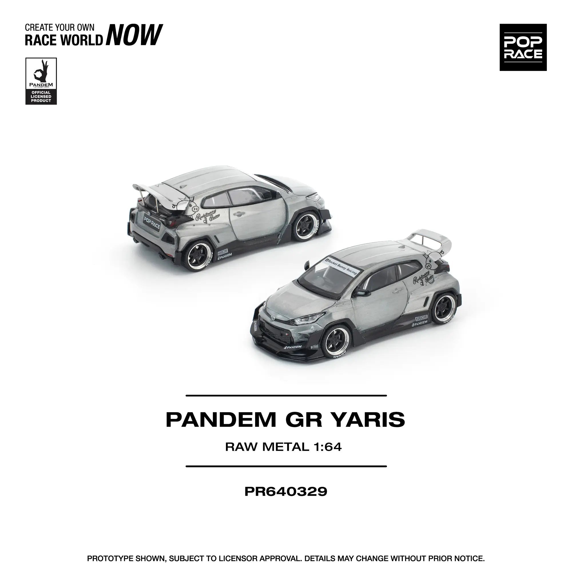 POPRACE 1/64 PANDEM GR YARIS RAW MATERIAL (HK TOYCAR SALON 2025 Special Release) PR640329 1:64 diecast model