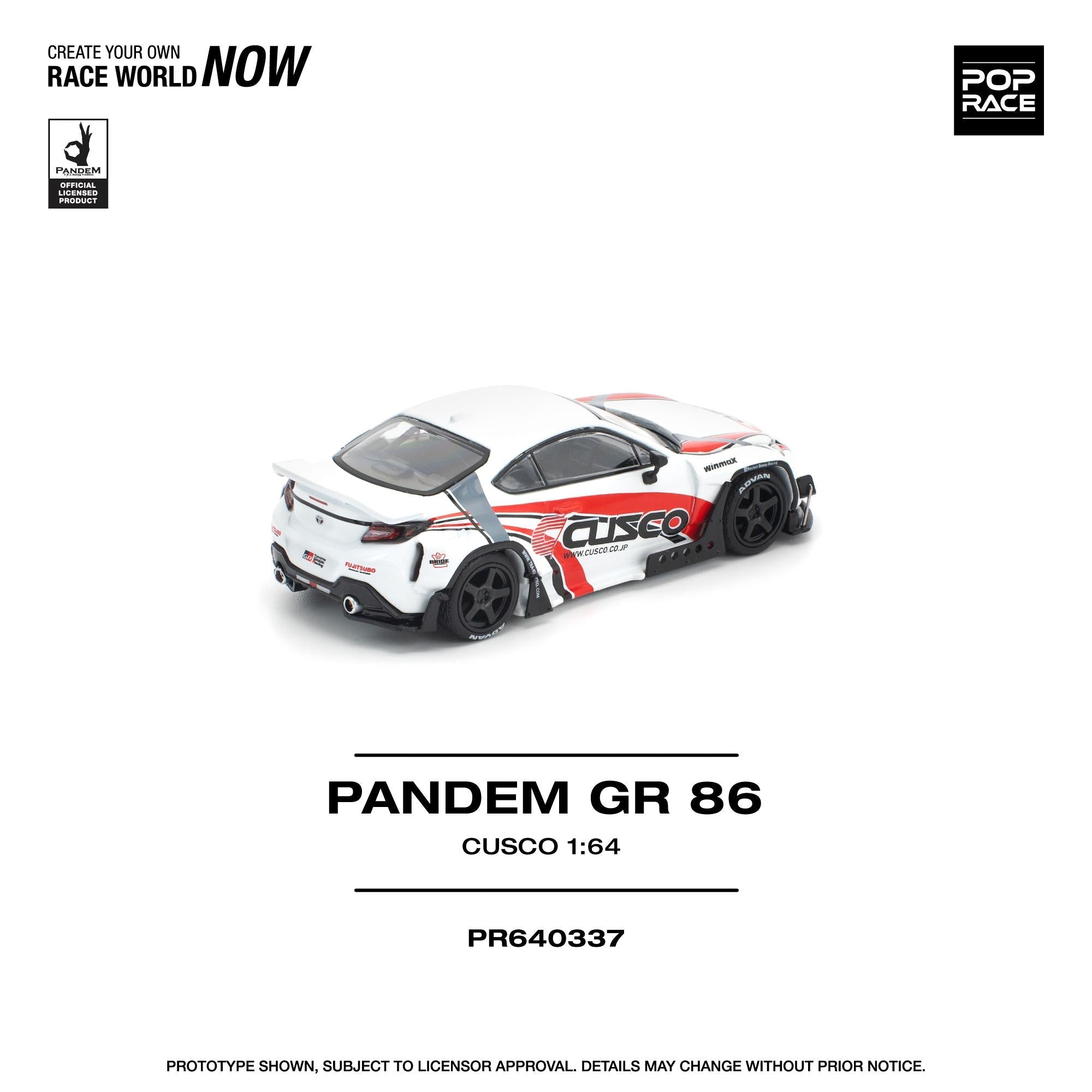 (PREORDER) POPRACE 1/64 PANDEM GR86 - CUSCO PR640337 1:64 diecast model