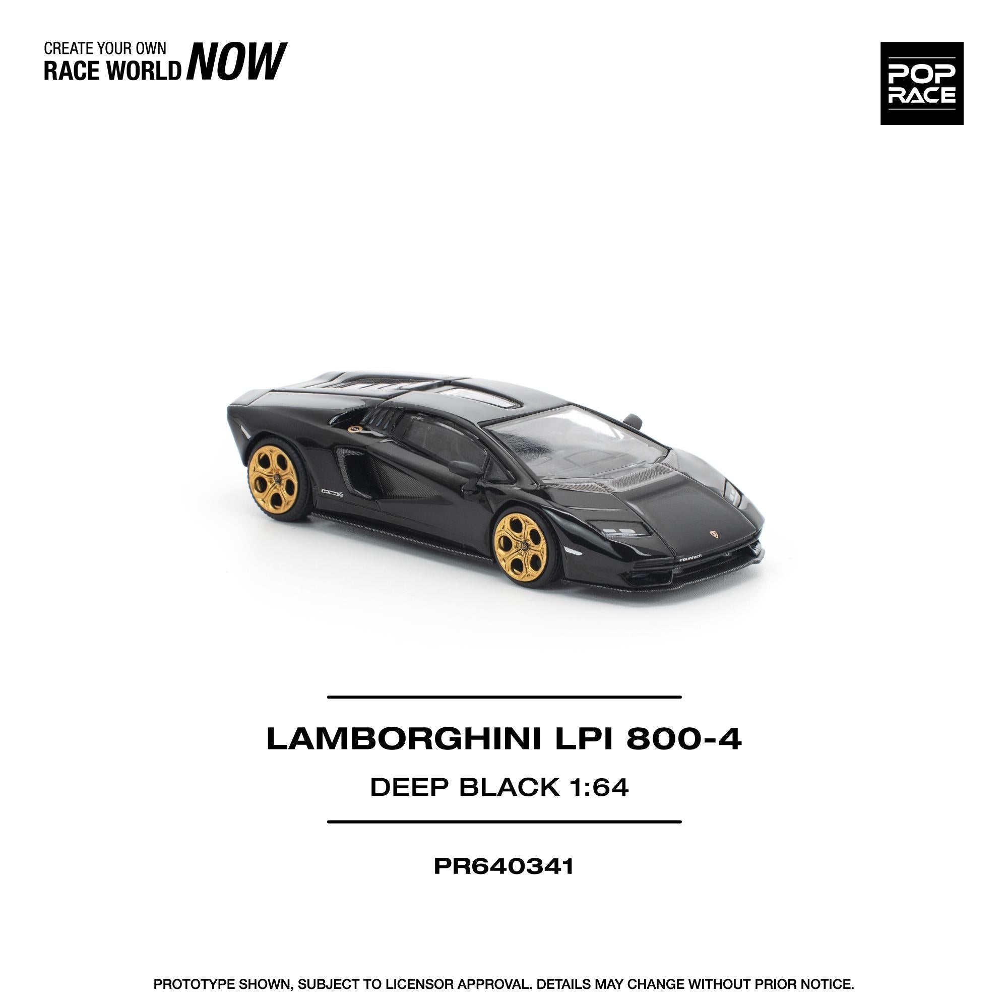 (PREORDER) POPRACE 1/64 LAMBORGHINI COUNTACH LPI 800-4 DEEP BLACK PR640341 1:64 diecast model