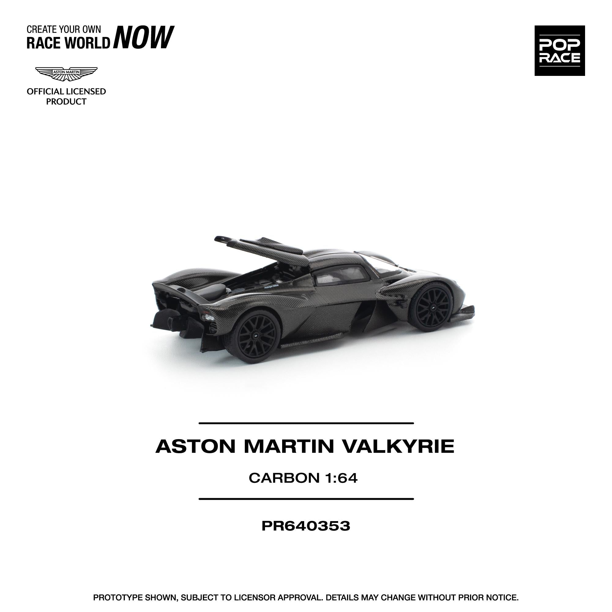 (PREORDER) POPRACE 1/64 ASTON MARTIN VALKYRIE CARBON EDITION PR640353 1:64 diecast model