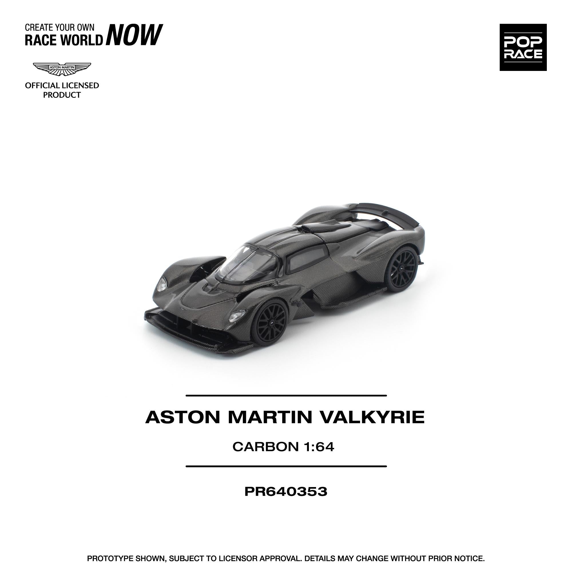 (PREORDER) POPRACE 1/64 ASTON MARTIN VALKYRIE CARBON EDITION PR640353 1:64 diecast model