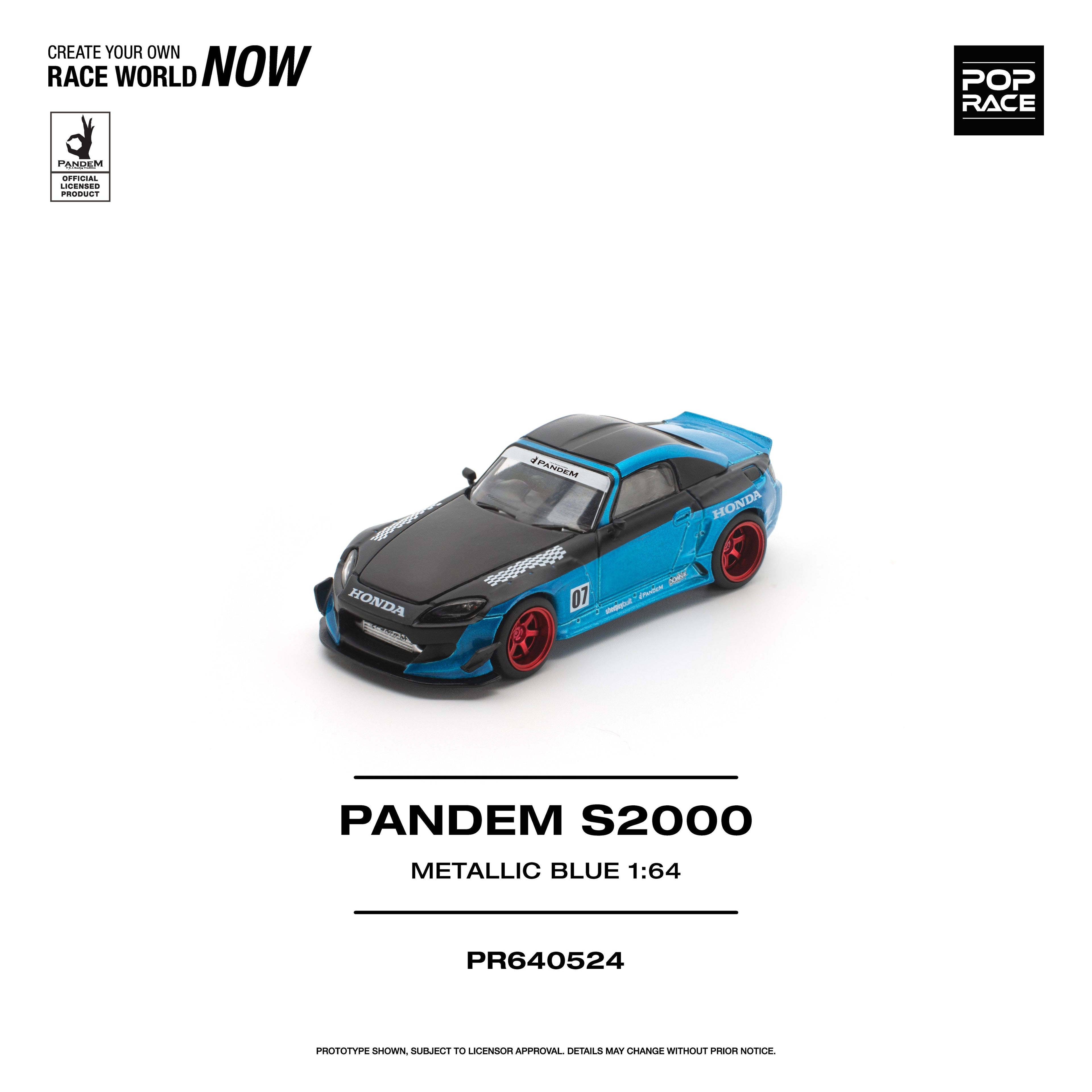 (PREORDER) POPRACE 1/64 PANDEM S2000 METALLIC BLUE PR640524 1:64 diecast model
