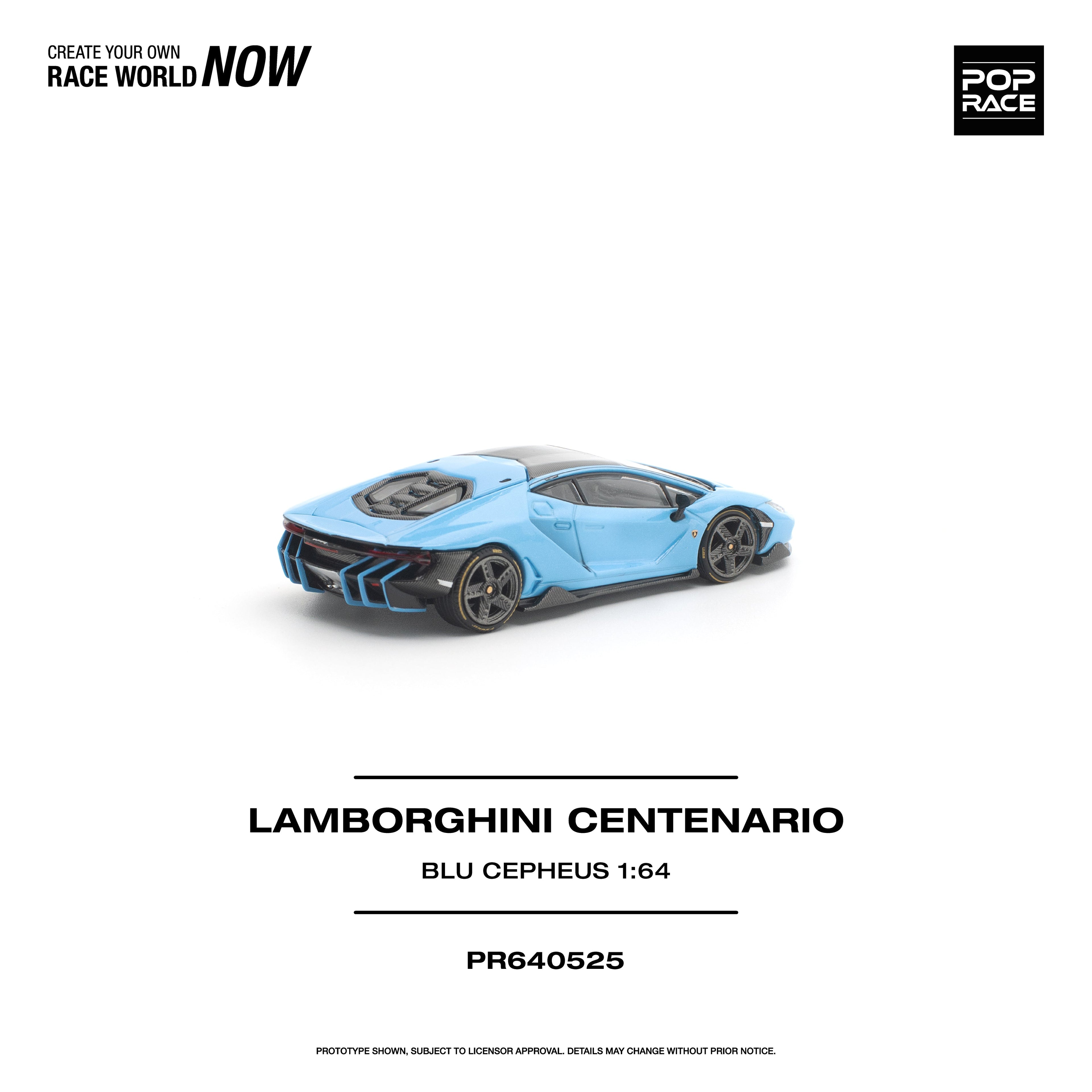 (PREORDER) POPRACE 1/64 LAMBORGHINI CENTENARIO - BLU CEPHEUS PR640525 1:64 diecast model