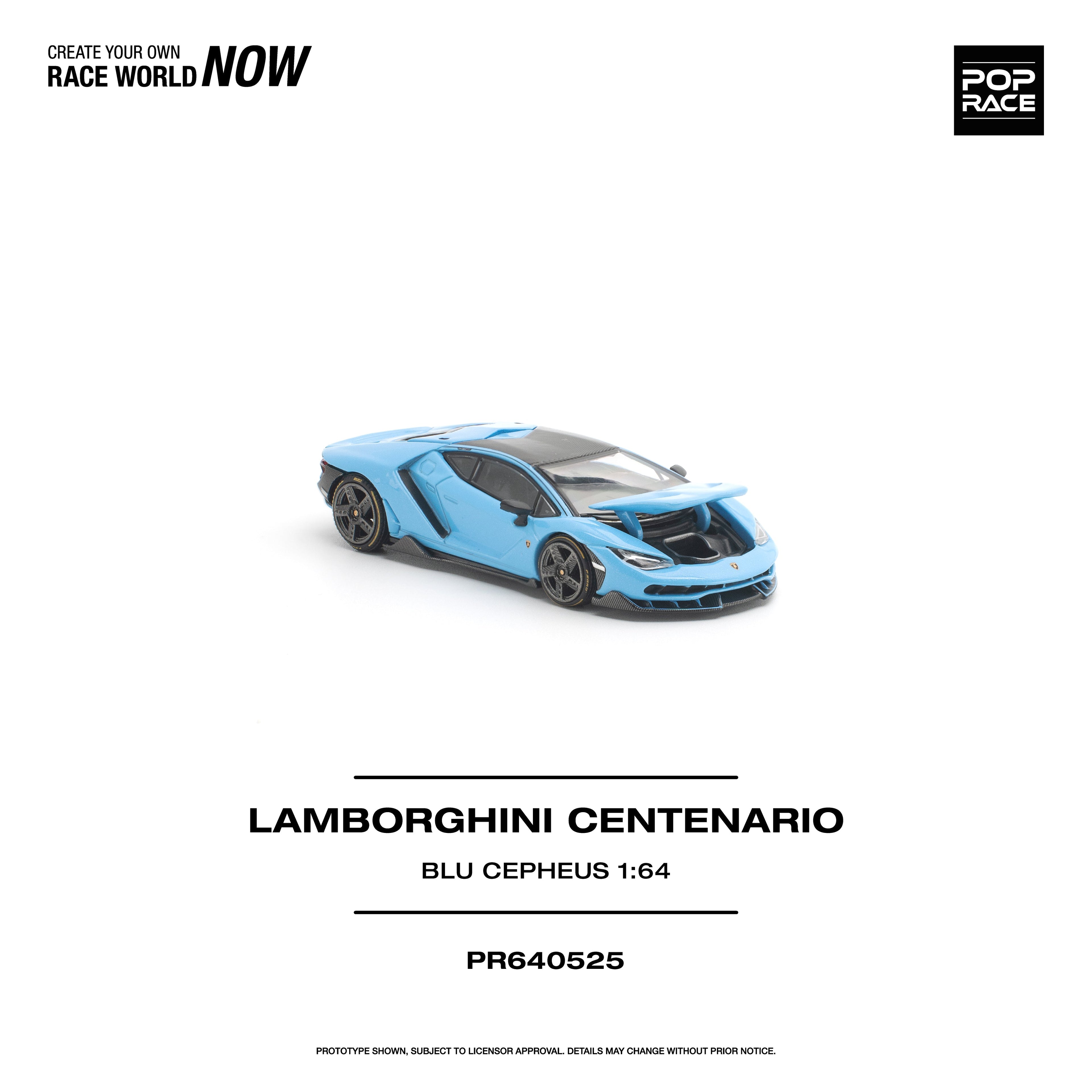(PREORDER) POPRACE 1/64 LAMBORGHINI CENTENARIO - BLU CEPHEUS PR640525 1:64 diecast model