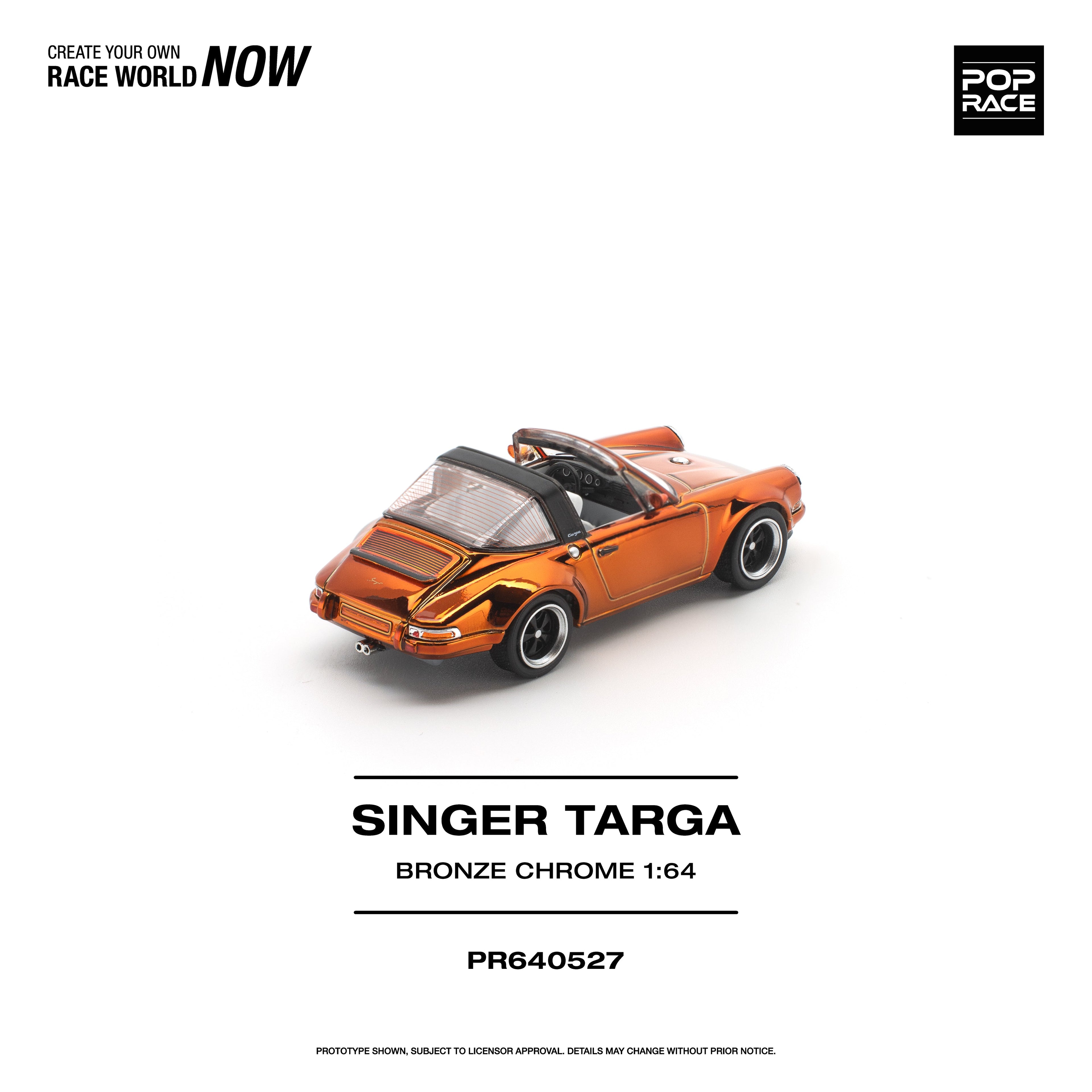 (PREORDER) POPRACE 1/64 SINGER TARGA - BRONZE CHROME PR640527 1:64 diecast model