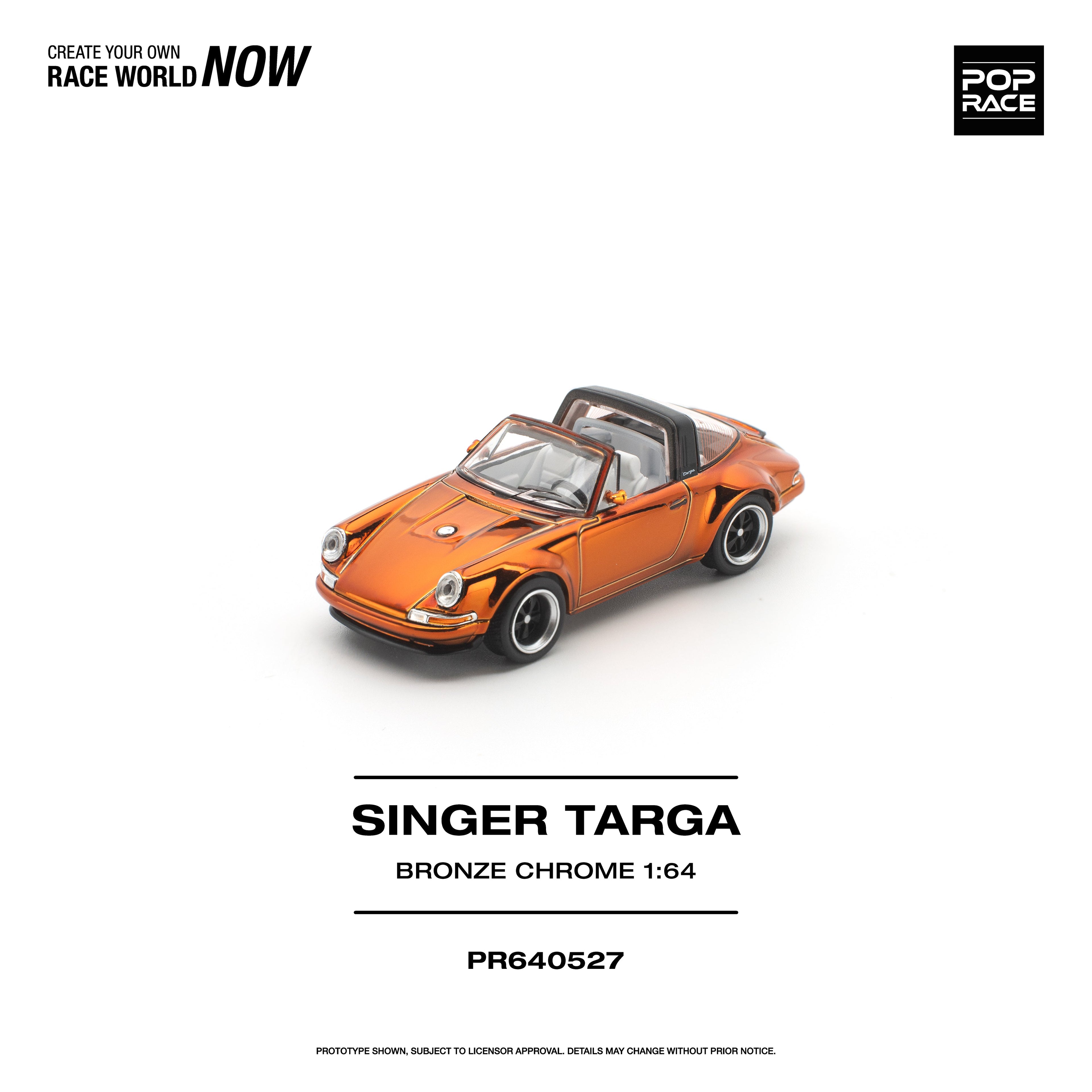 (PREORDER) POPRACE 1/64 SINGER TARGA - BRONZE CHROME PR640527 1:64 diecast model