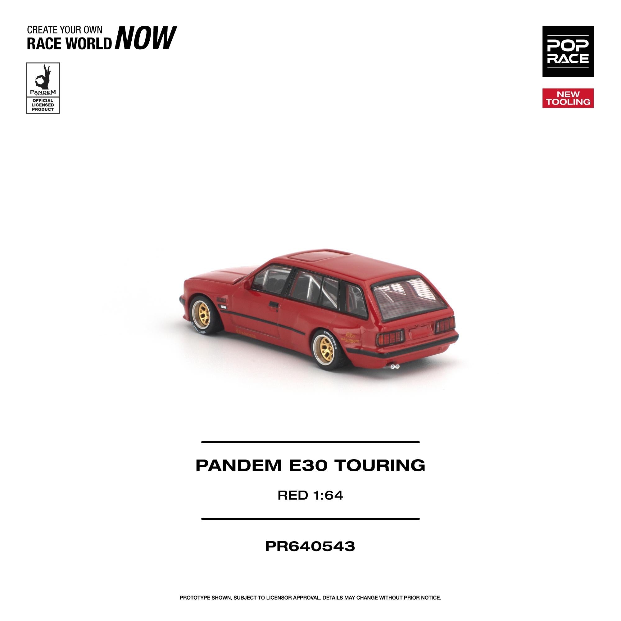 (PREORDER) POPRACE 1/64 PANDEM E30 TOURING RED PR640543 1:64 diecast model