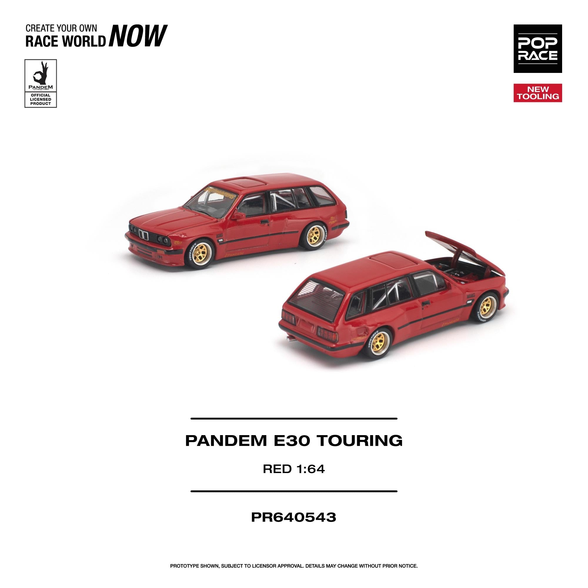 (PREORDER) POPRACE 1/64 PANDEM E30 TOURING RED PR640543 1:64 diecast model