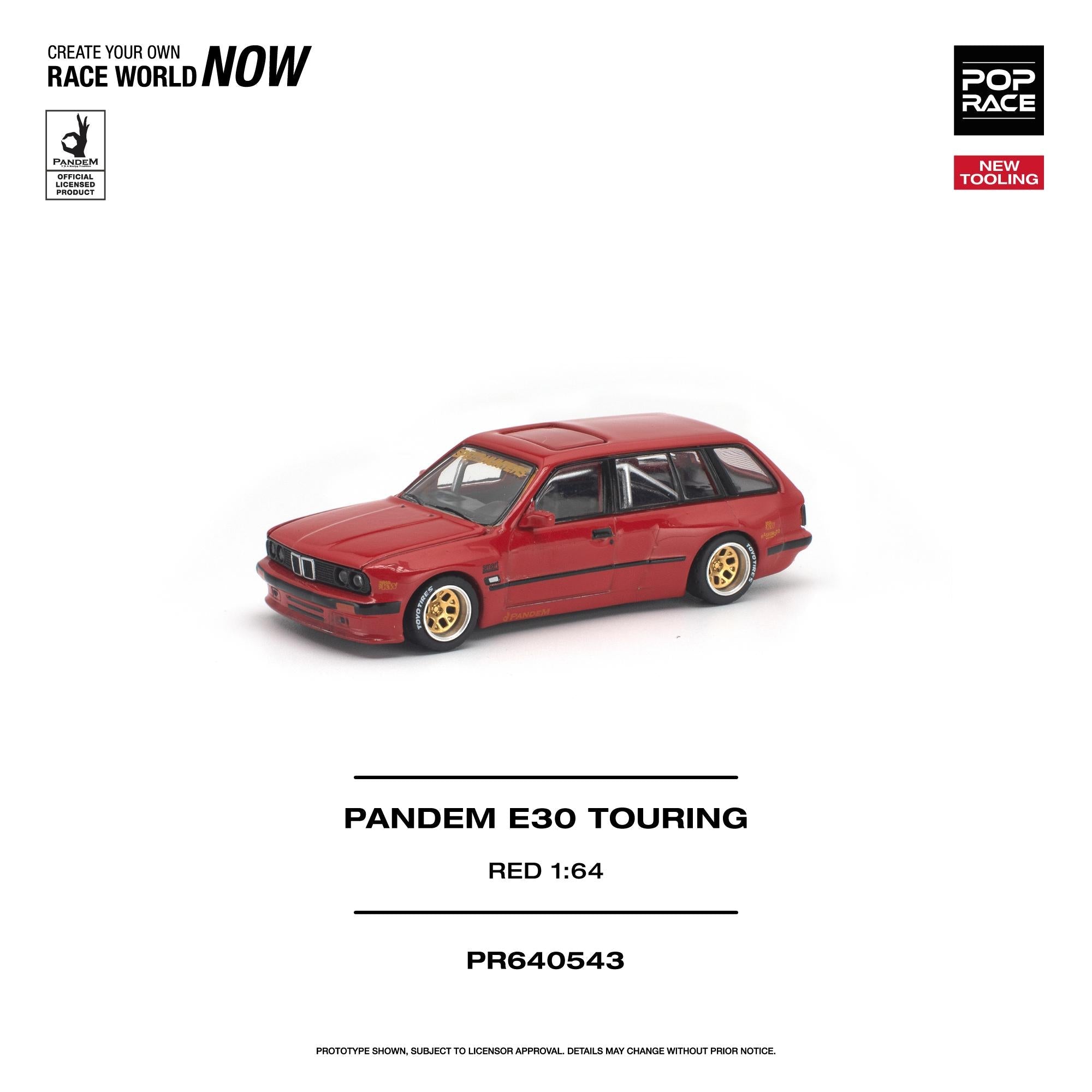 (PREORDER) POPRACE 1/64 PANDEM E30 TOURING RED PR640543 1:64 diecast model