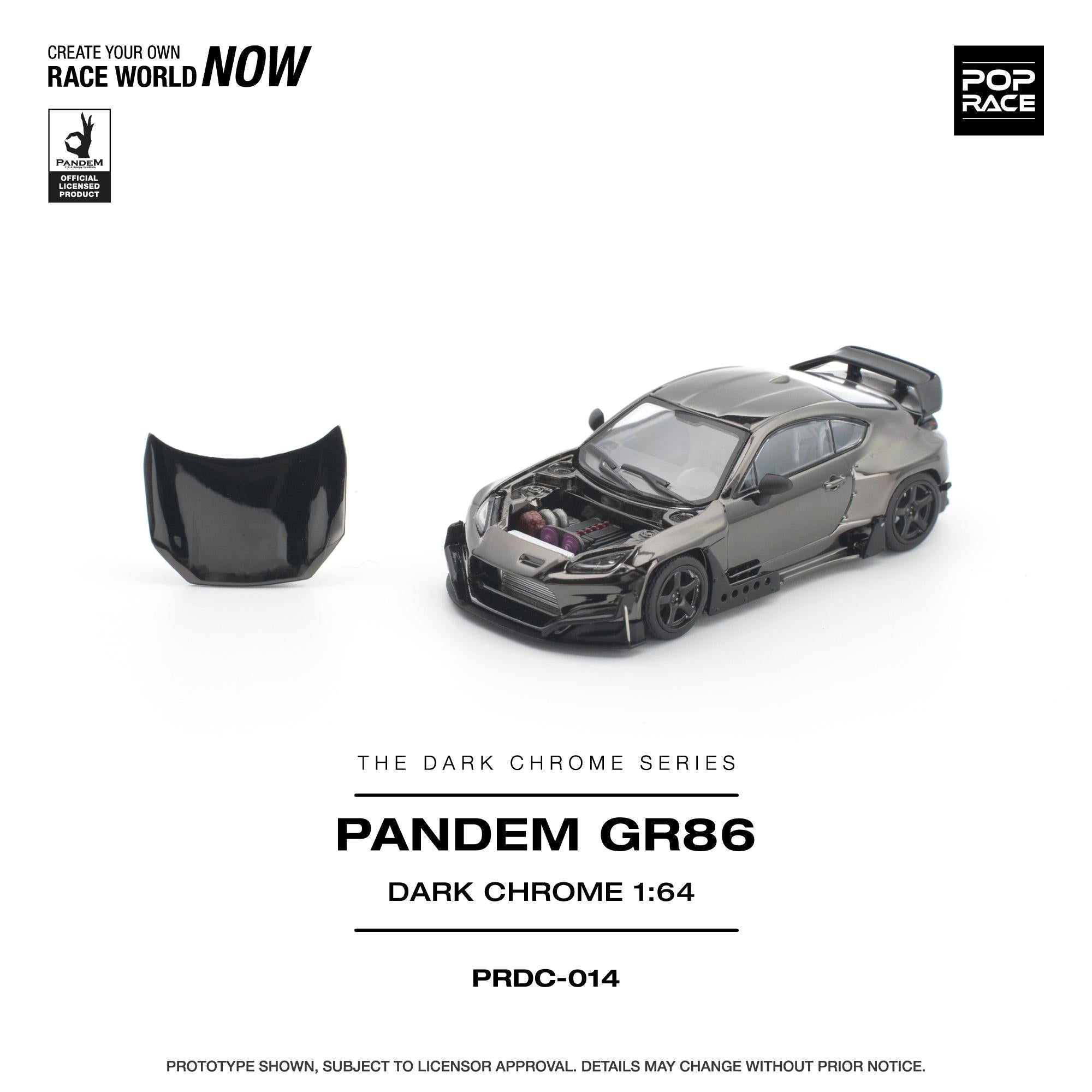 (PREORDER) POPRACE 1/64 PANDEM GR 86 - DARK CHROME PRDC014 1:64 diecast model