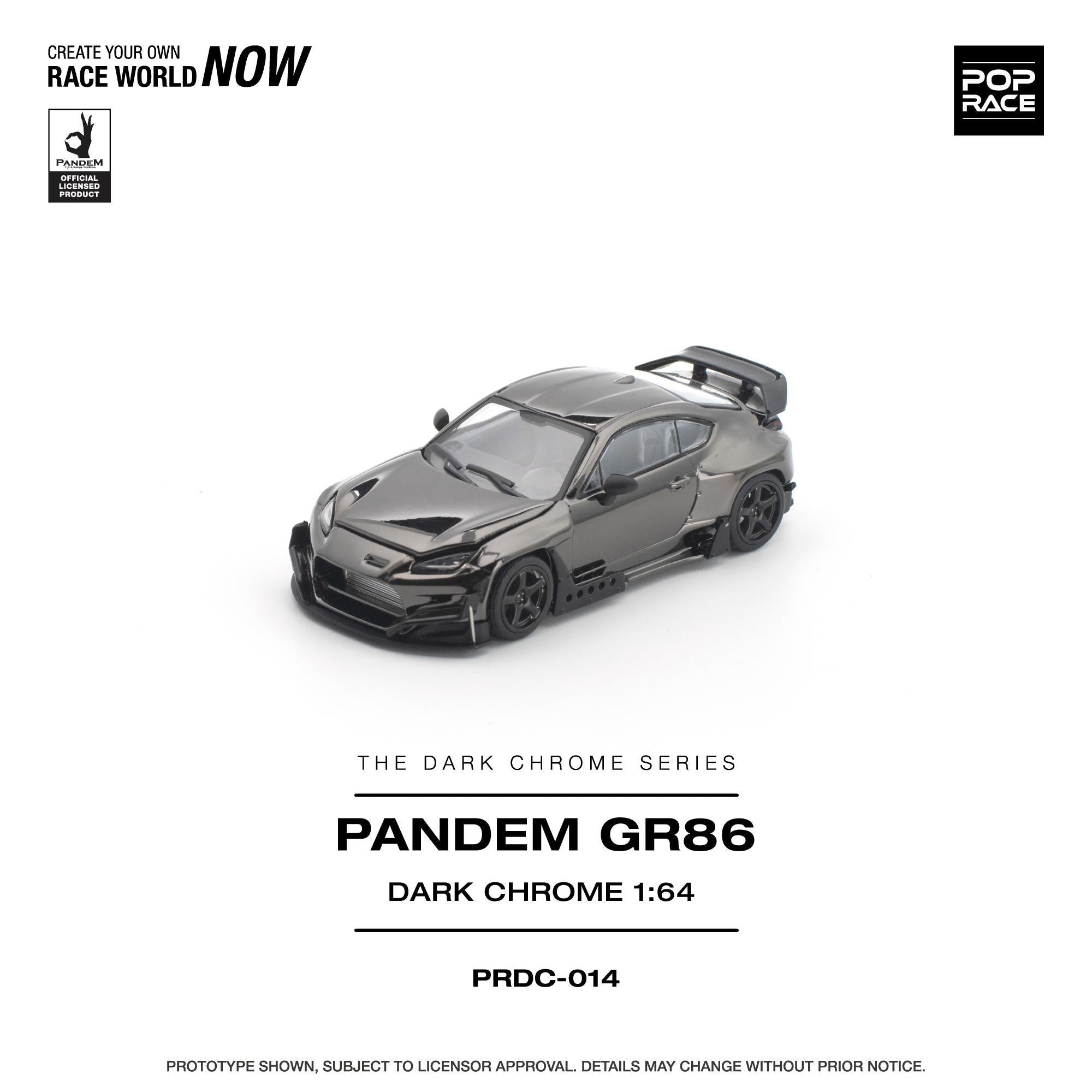 (PREORDER) POPRACE 1/64 PANDEM GR 86 - DARK CHROME PRDC014 1:64 diecast model