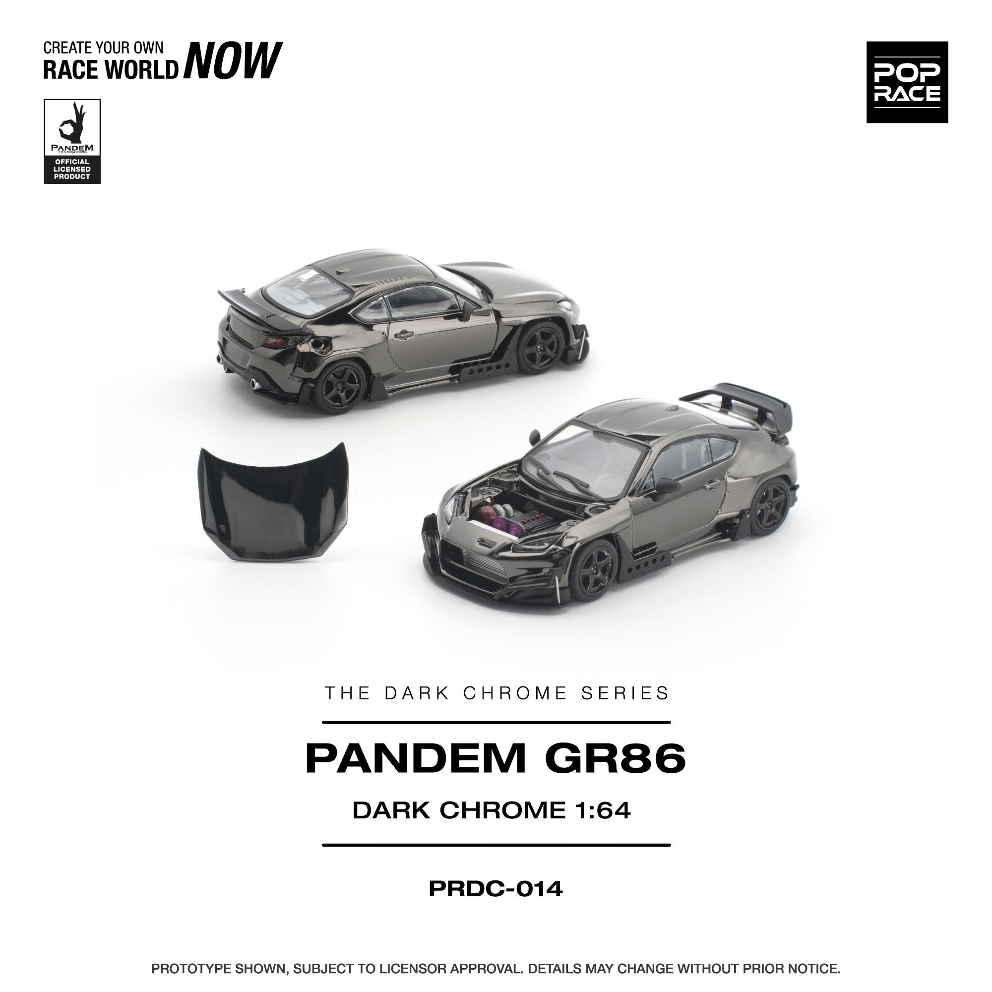 (PREORDER) POPRACE 1/64 PANDEM GR 86 - DARK CHROME PRDC014 1:64 diecast model