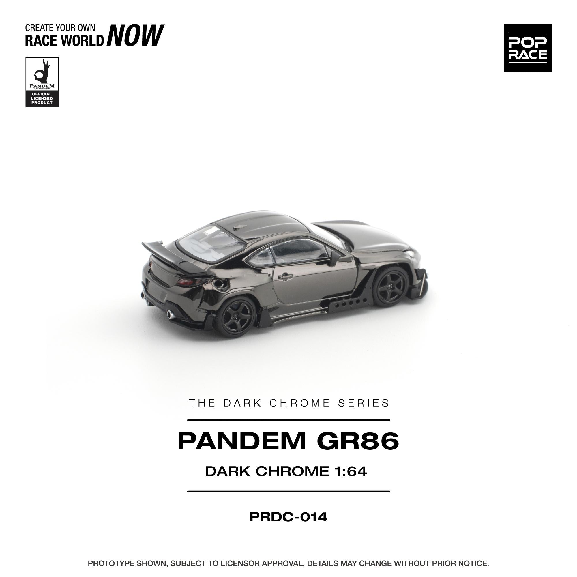 (PREORDER) POPRACE 1/64 PANDEM GR 86 - DARK CHROME PRDC014 1:64 diecast model