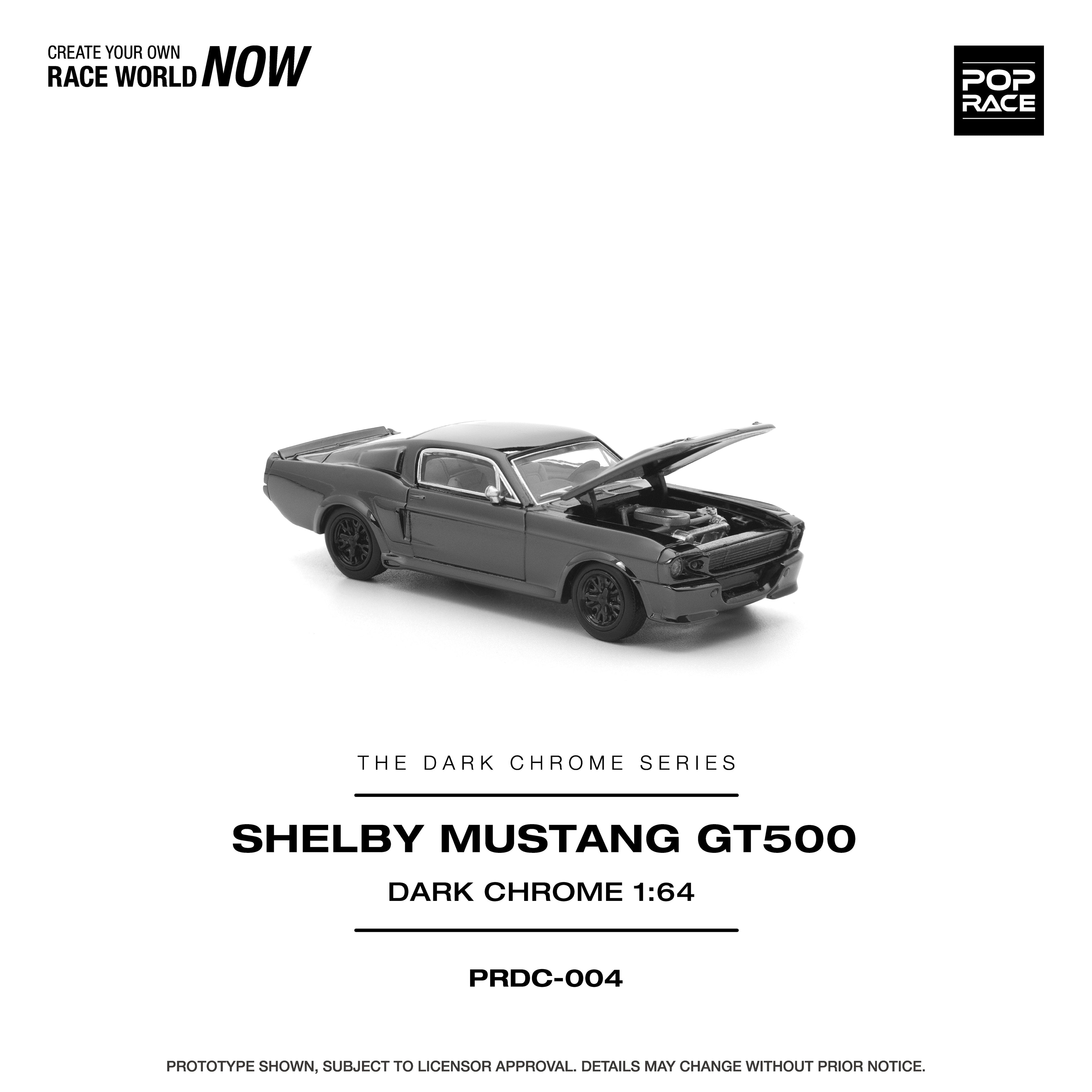 (PREORDER) POPRACE 1/64 PRDC004 SHELBY MUSTANG GT500 DARK CHROME PRDC004 1:64 diecast model