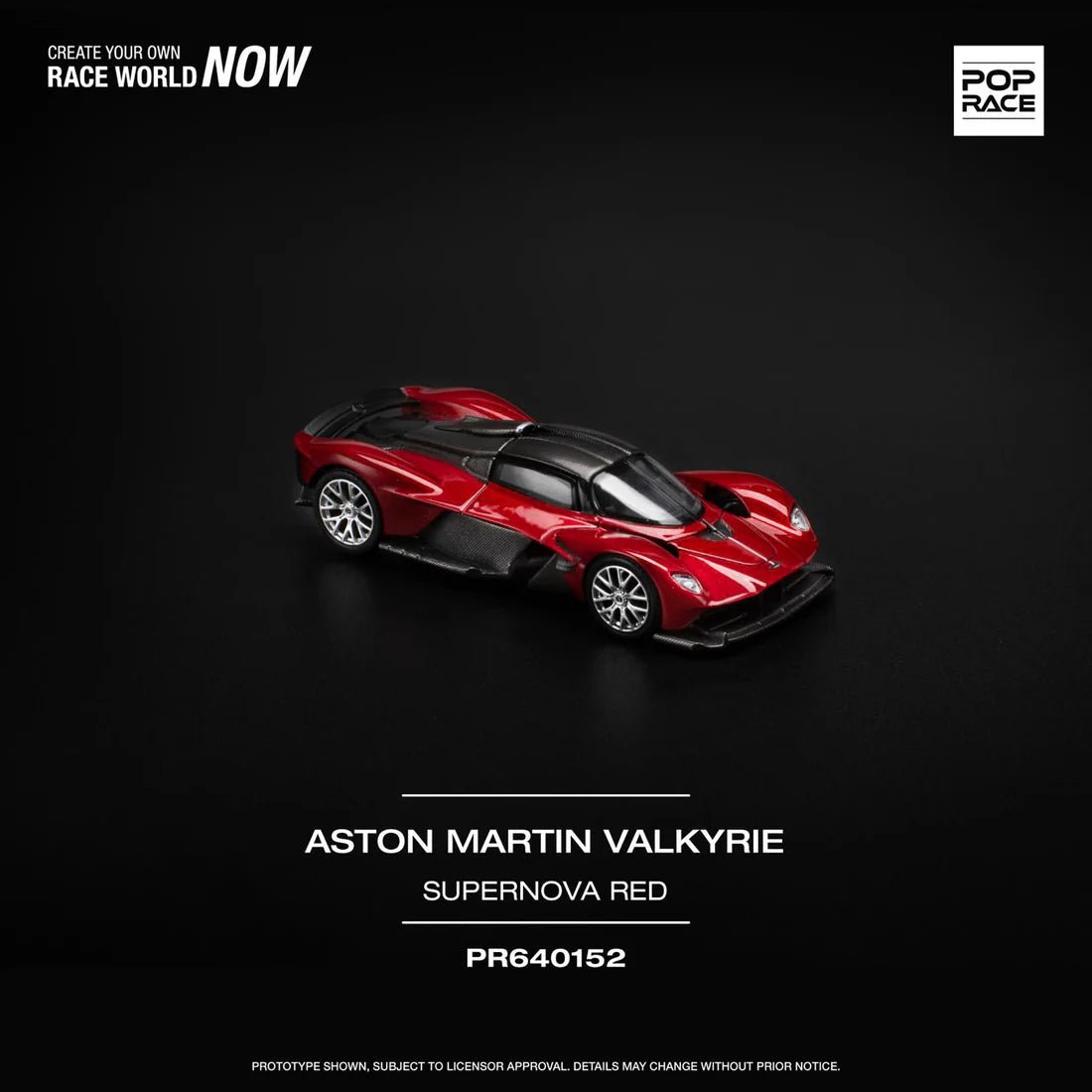 POPRACE 1/64 ASTON MARTIN VALKYRIE - SUPERNOVA RED PR640152 1:64 diecast model