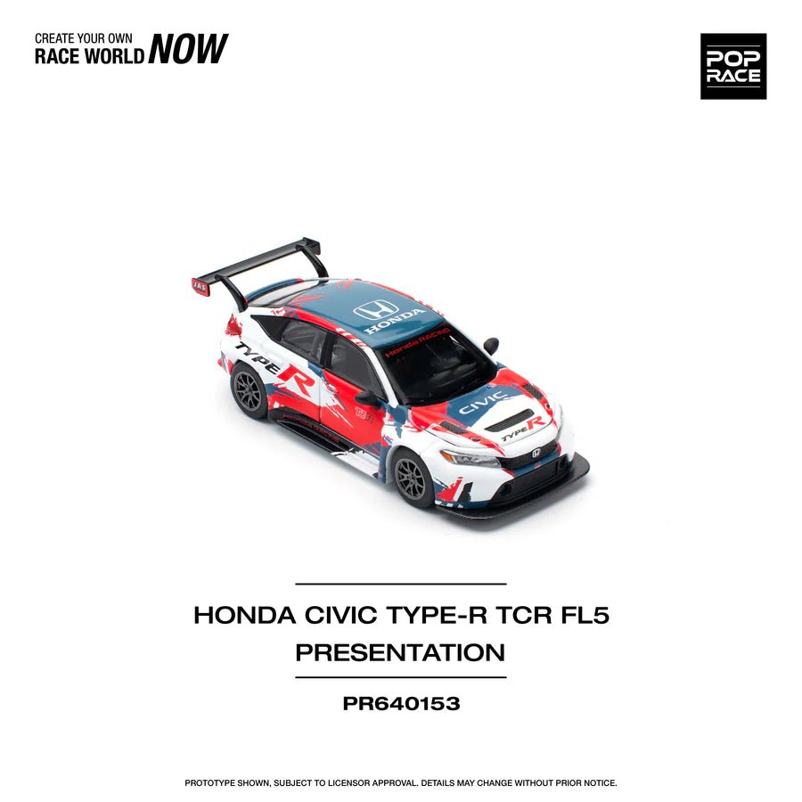 POPRACE 1/64 HONDA CIVIC TYPE - R (FL5) TCR PRESENTATION PR640153 1:64 diecast model