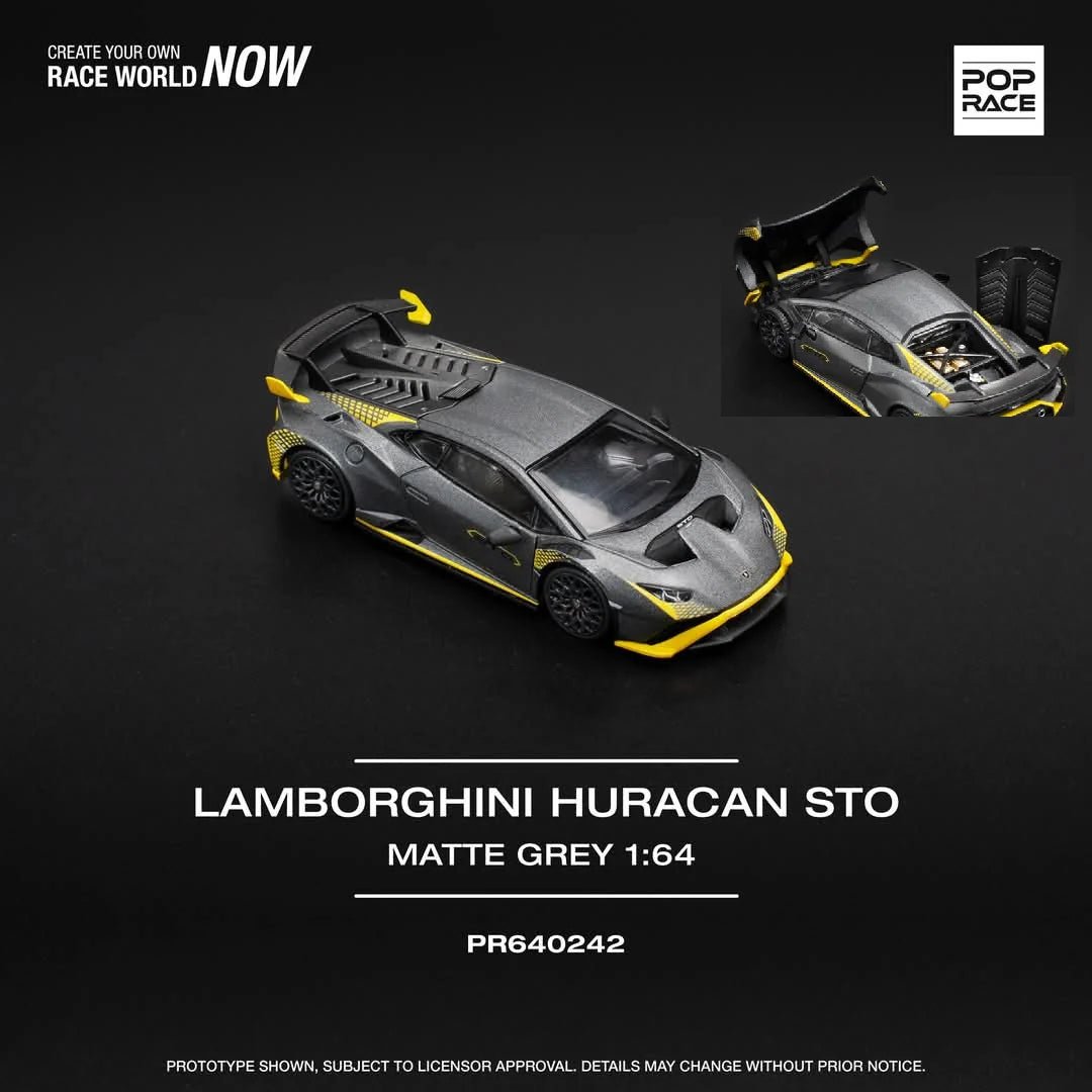 POPRACE 1/64 LAMBORGHINI HURACAN STO MATTE GREY PR640242 1:64 diecast model