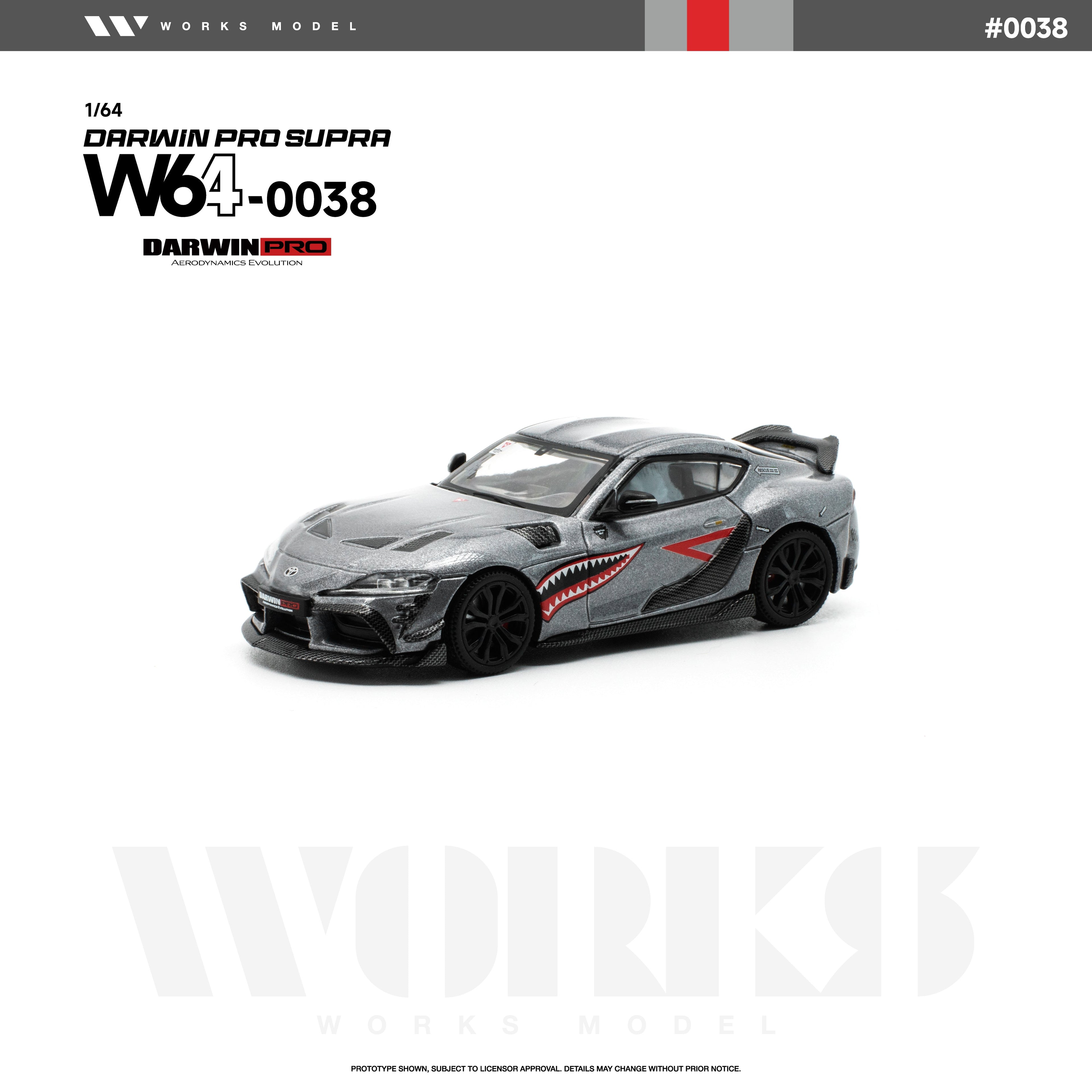 (PREORDER) WORKS 1/64 DARWIN PRO SUPRA CARBON GREY W640038 1:64 diecast model