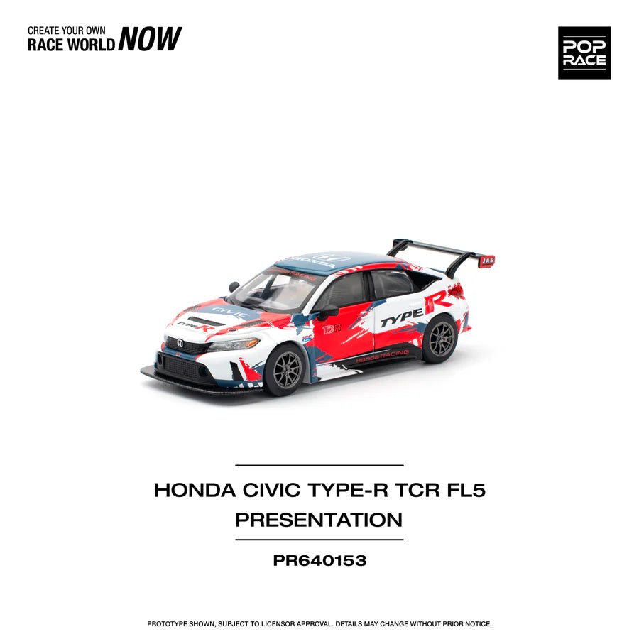 POPRACE 1/64 HONDA CIVIC TYPE - R (FL5) TCR PRESENTATION PR640153 1:64 diecast model