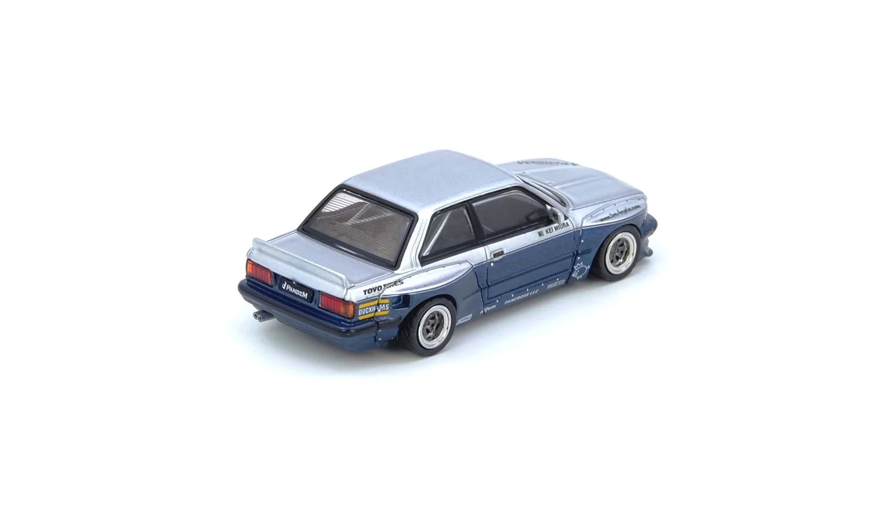 INNO64 1/64 PANDEM E30 M3 SILVER/BLUE IN64-E30P-SILBLU 1:64 diecast model