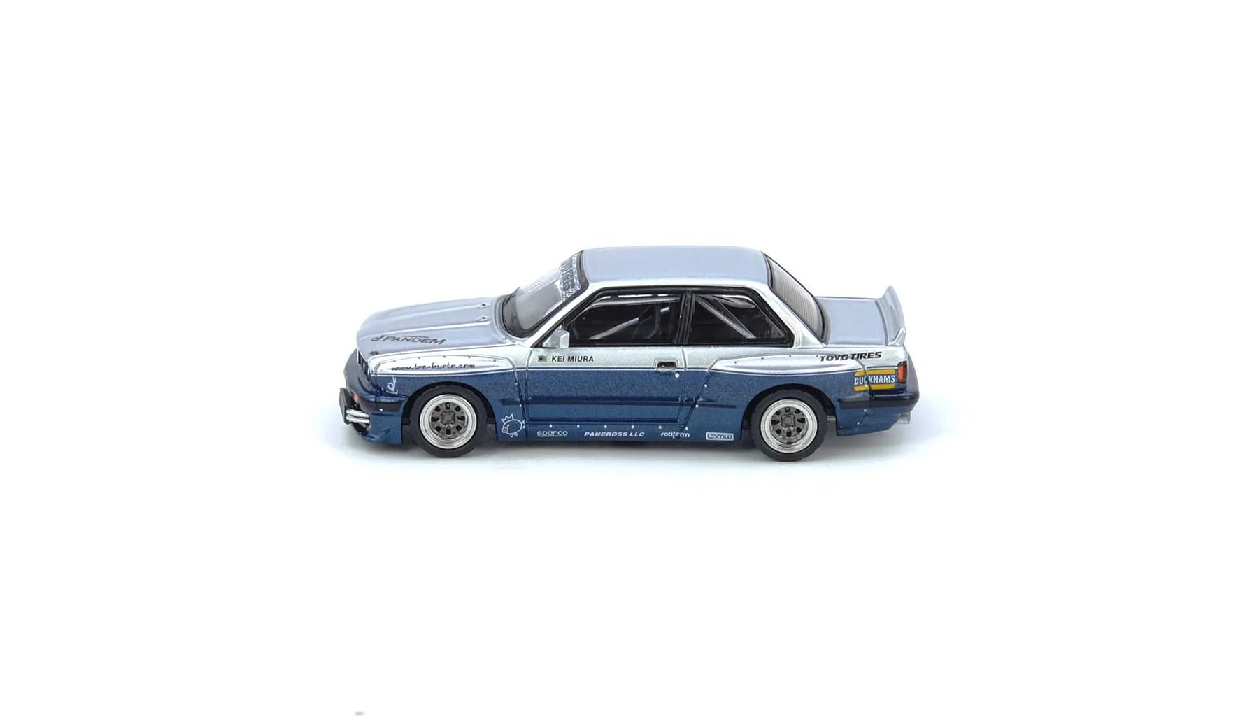 INNO64 1/64 PANDEM E30 M3 SILVER/BLUE IN64-E30P-SILBLU 1:64 diecast model