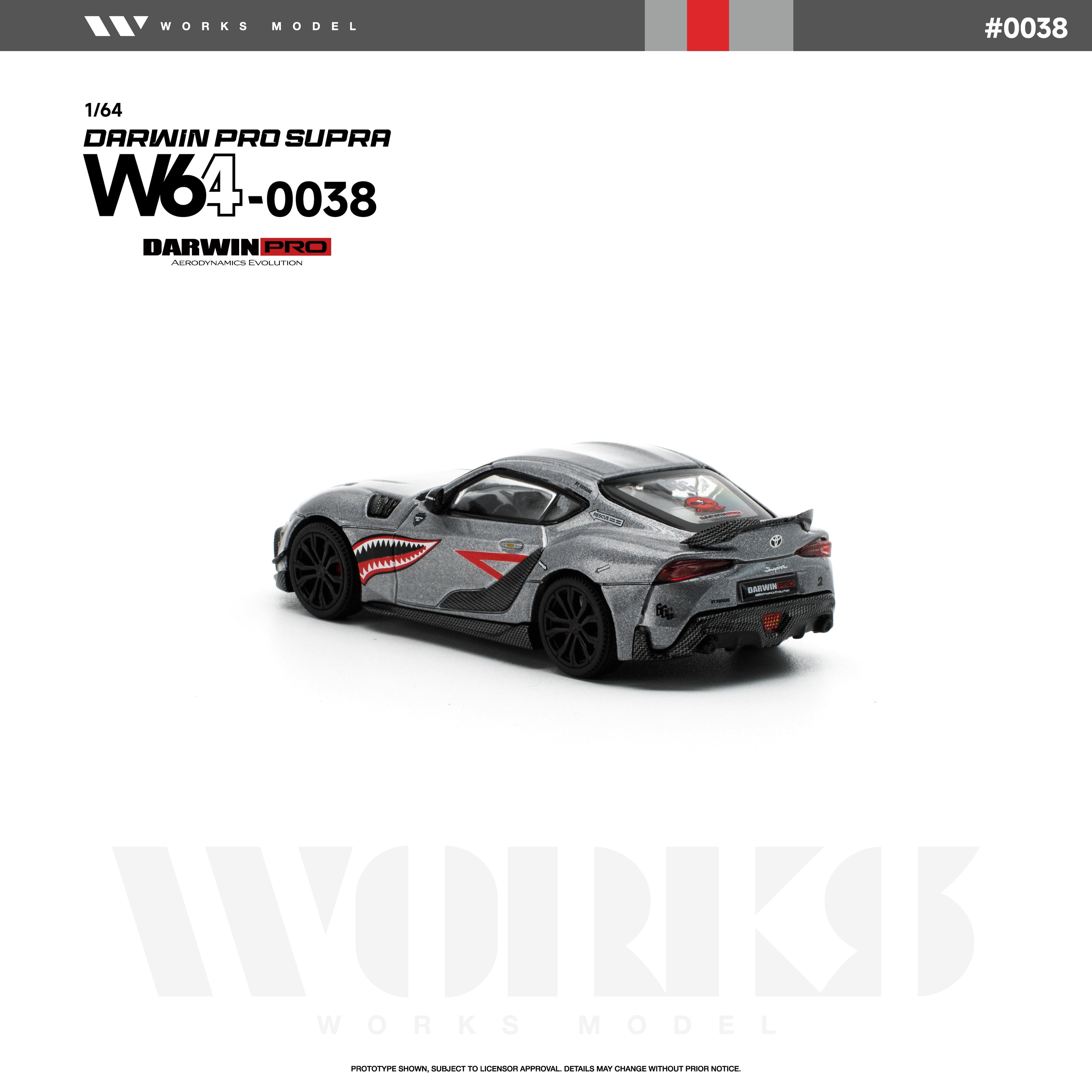 (PREORDER) WORKS 1/64 DARWIN PRO SUPRA CARBON GREY W640038 1:64 diecast model