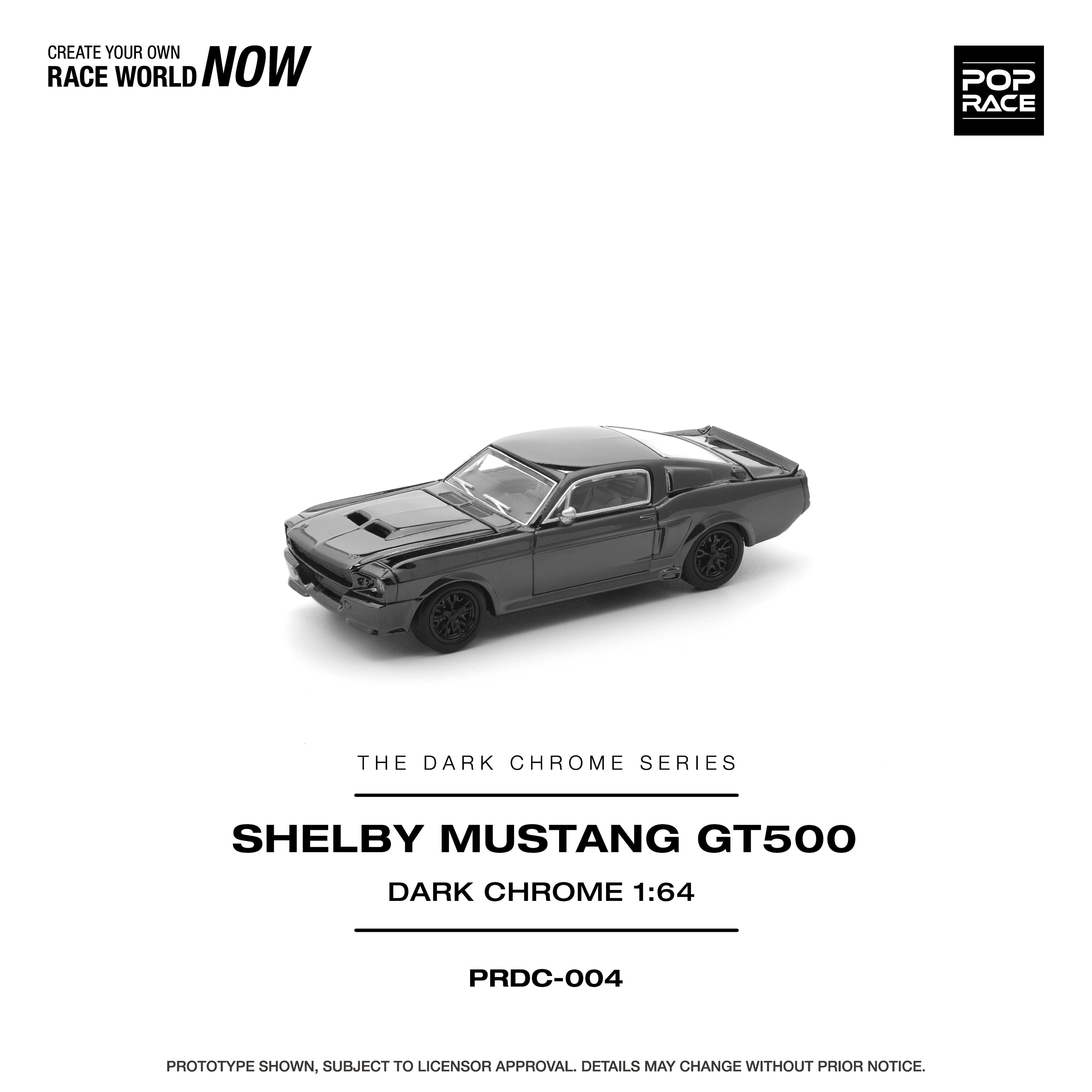 (PREORDER) POPRACE 1/64 PRDC004 SHELBY MUSTANG GT500 DARK CHROME PRDC004 1:64 diecast model